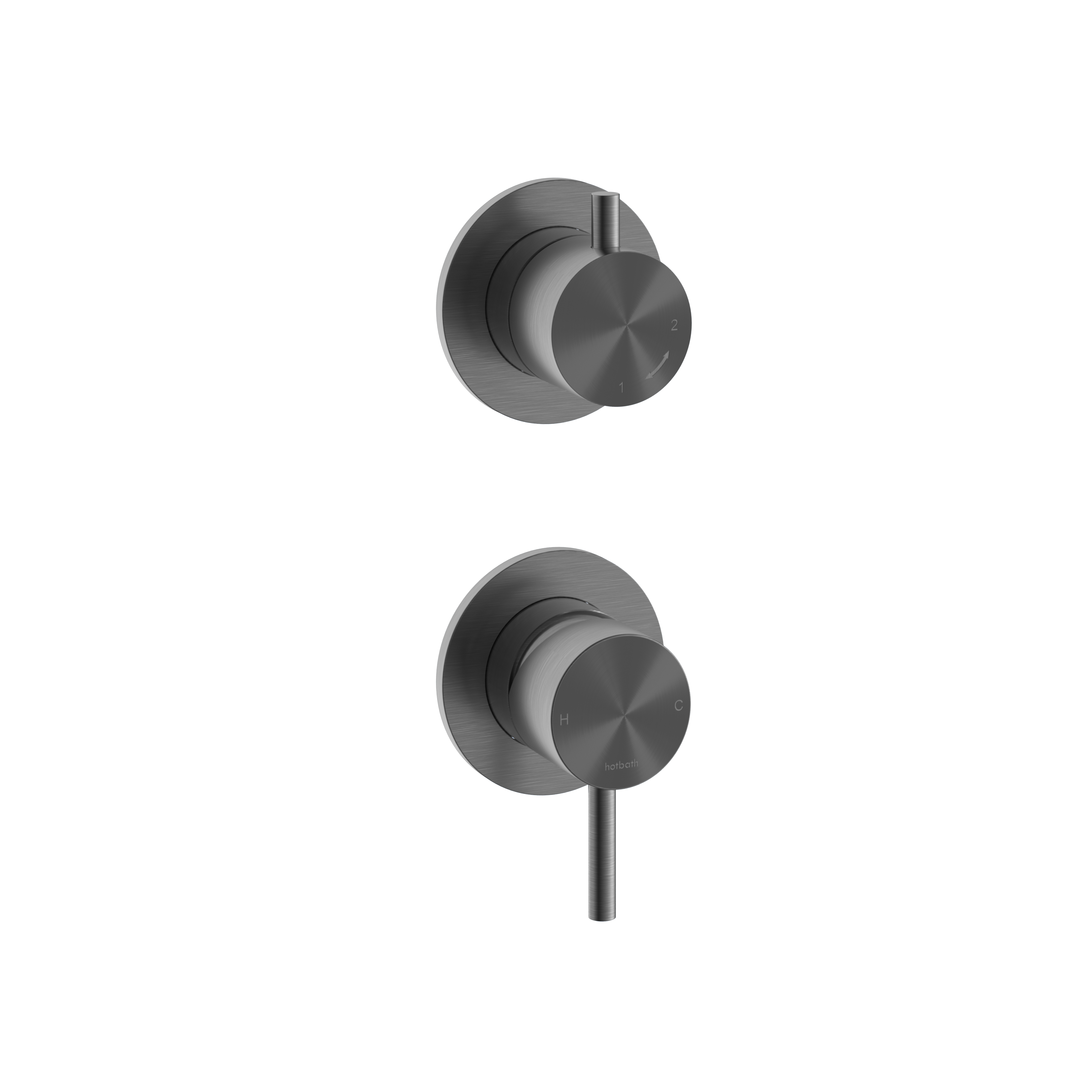 Hotbath Archie inbouw mengkraan met 2-weg omstel AR029BGP Geborsteld Gunmetal PVD