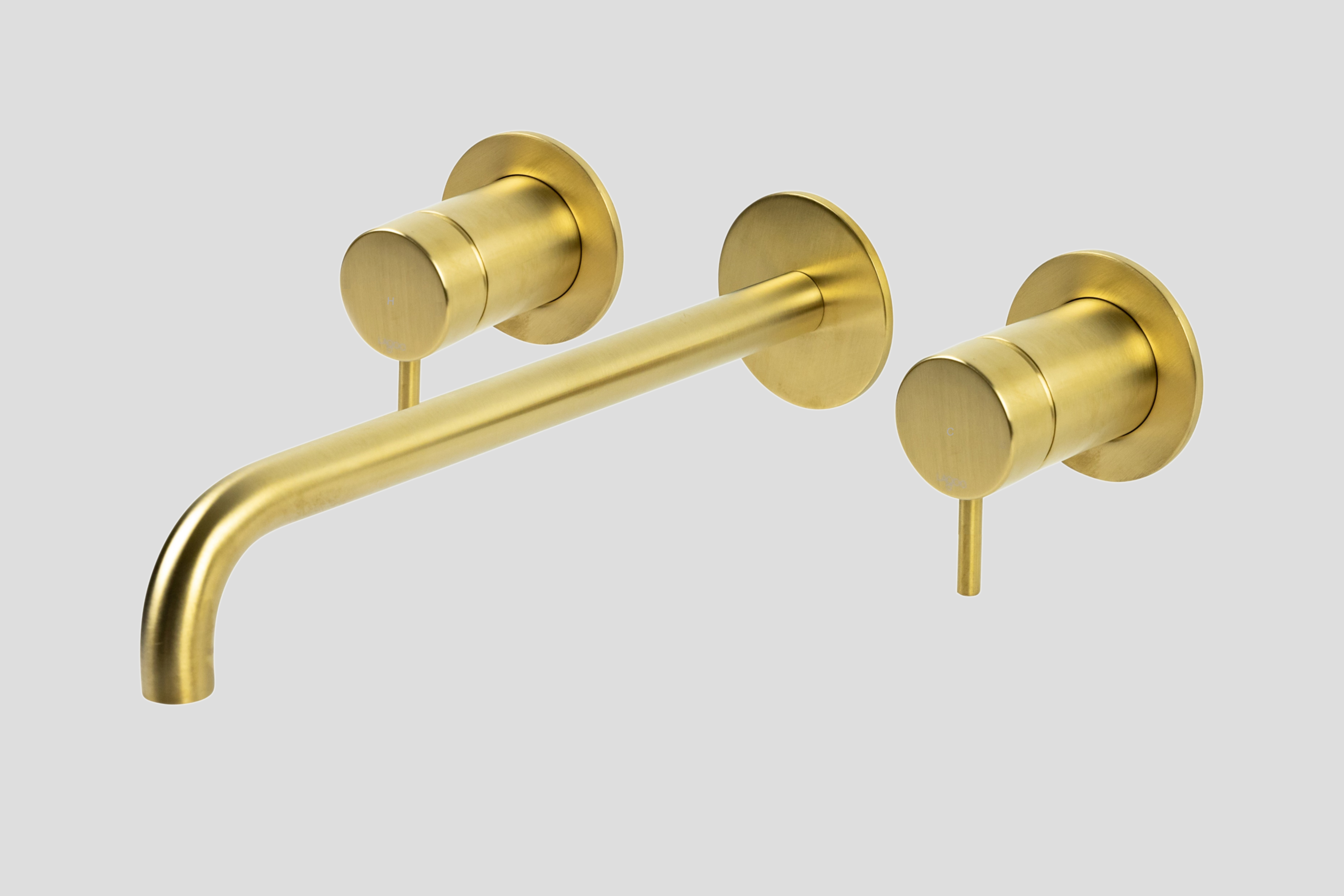Lagoo Garda inbouw wastafelmengkraan 2 greeps afb.deel met uitloop 26 cm G1204-26BB Brushed Brass PVD