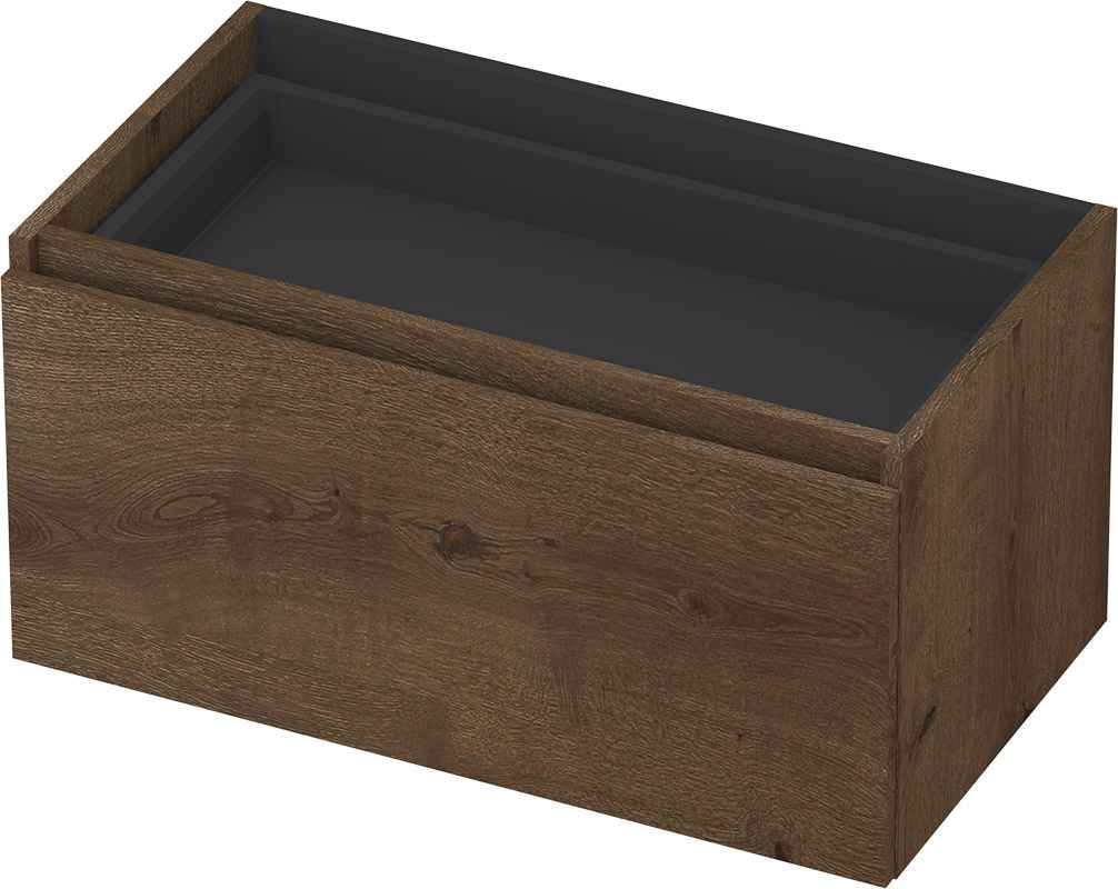 INK Fineer onderkast 1L m. binnenla gr.loos houten keerlijst fineer z. uitsparing 1221323Z Chocolate H400xB800xD450