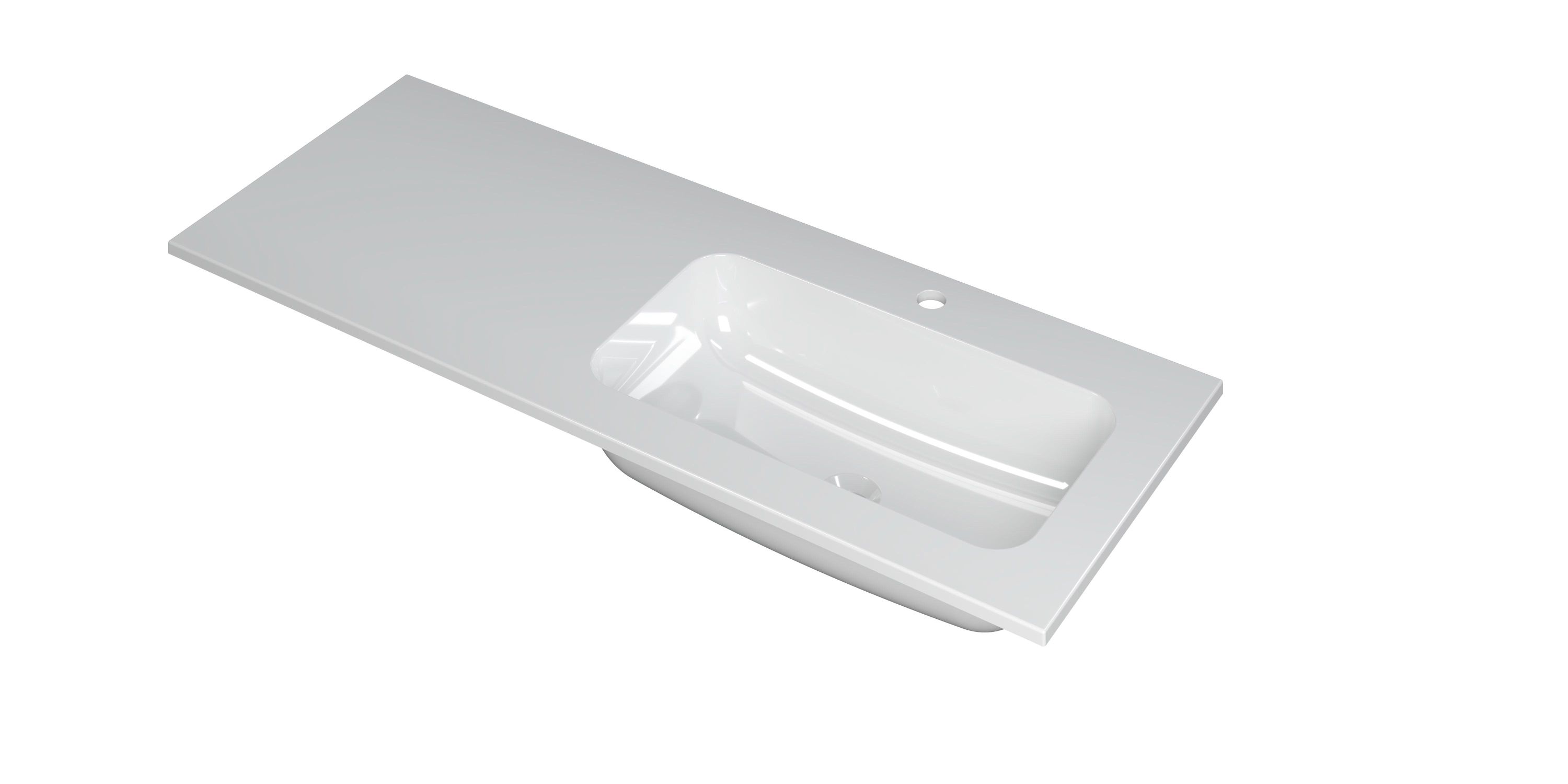 INK Faktor wast. polystone rechts met 1 krgt. 3407028 Glans wit H15xB1200xD450