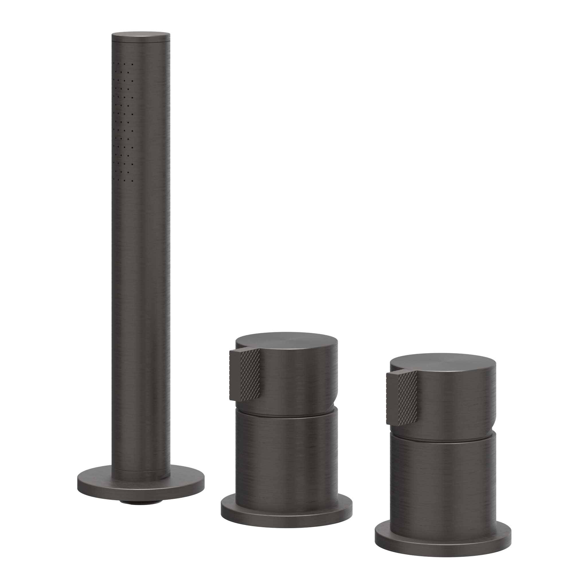 IVY Tribe Badrandcombinatie 3-gats m/uittrekbare handd zonder uitloop 6301184 RVS316 gebr. carbon black PVD