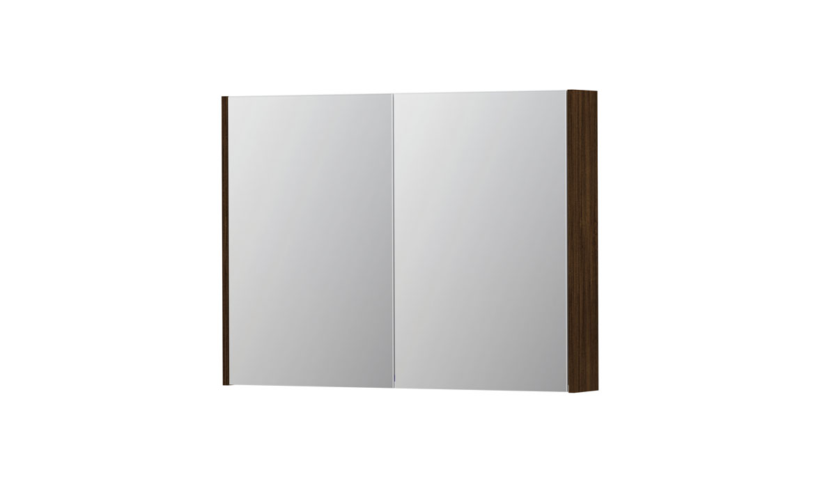 INK spiegelkast met 2 dubbelz. spiegeldeuren en stopc./schak. 1105317 Koper eiken H730xB1000xD140