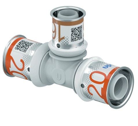 Uponor Composiet pers verloop T stuk 20x16x20 1039950
