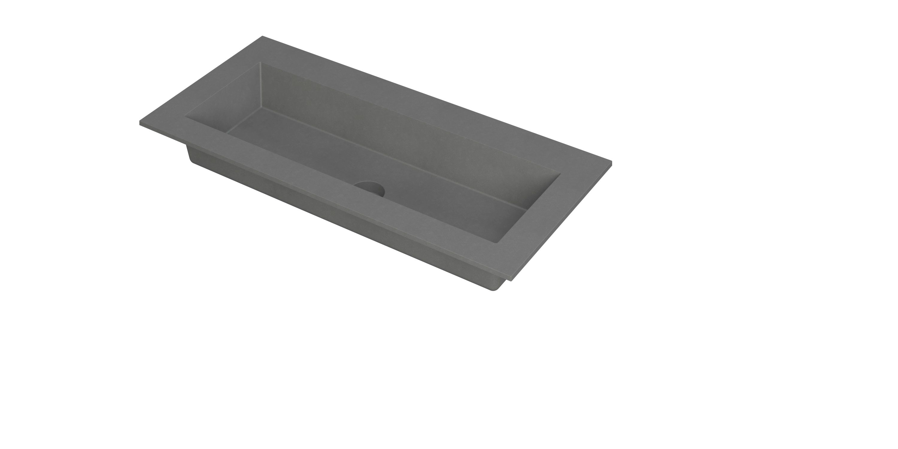 INK Kraft wastafel enkele bak z. krgt 3417224 Quartz grijs H10xB1000xD450