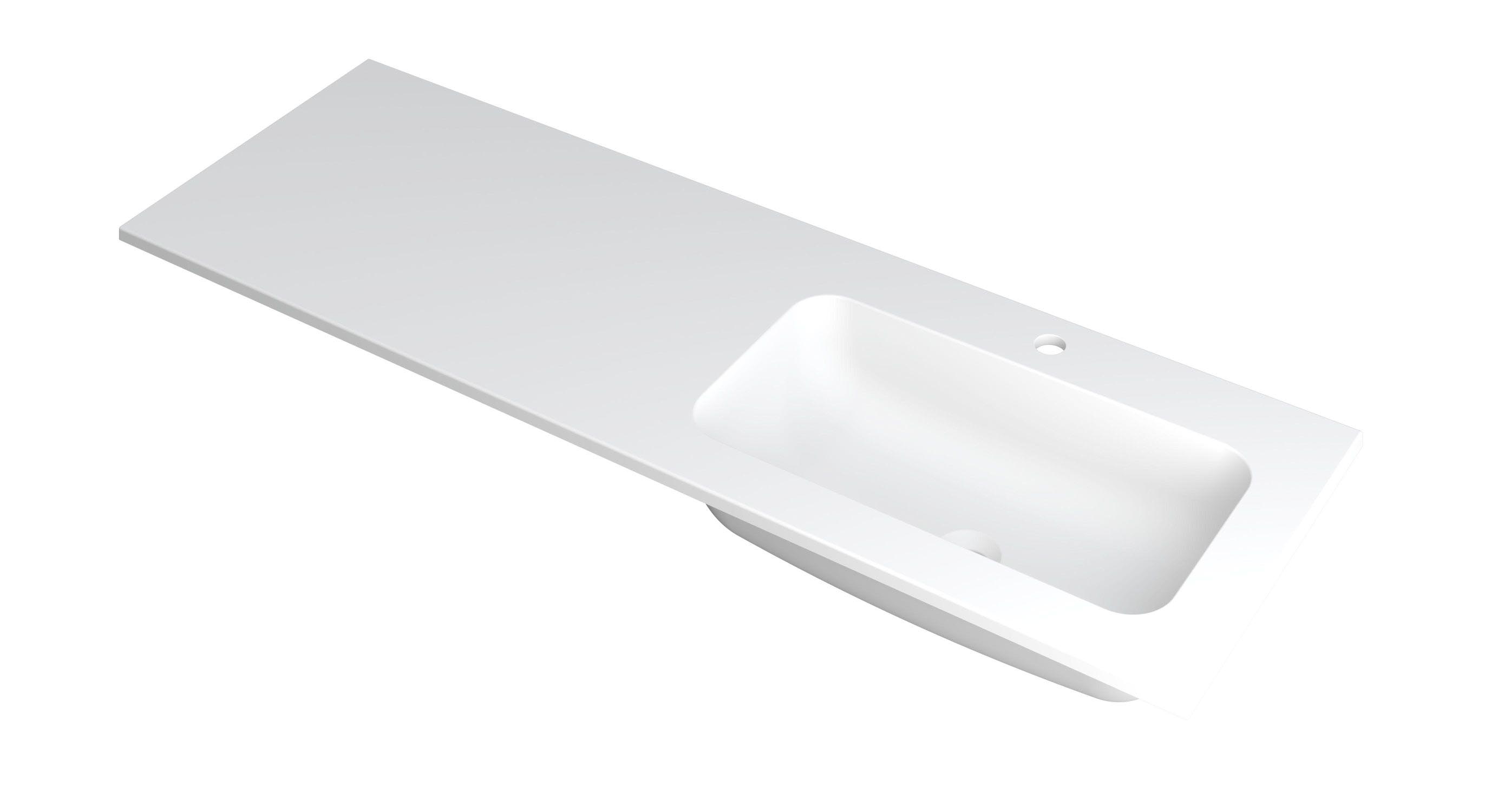 INK Faktor wast. polystone rechts met 1 krgt. 3407238 Mat wit H15xB1400xD450