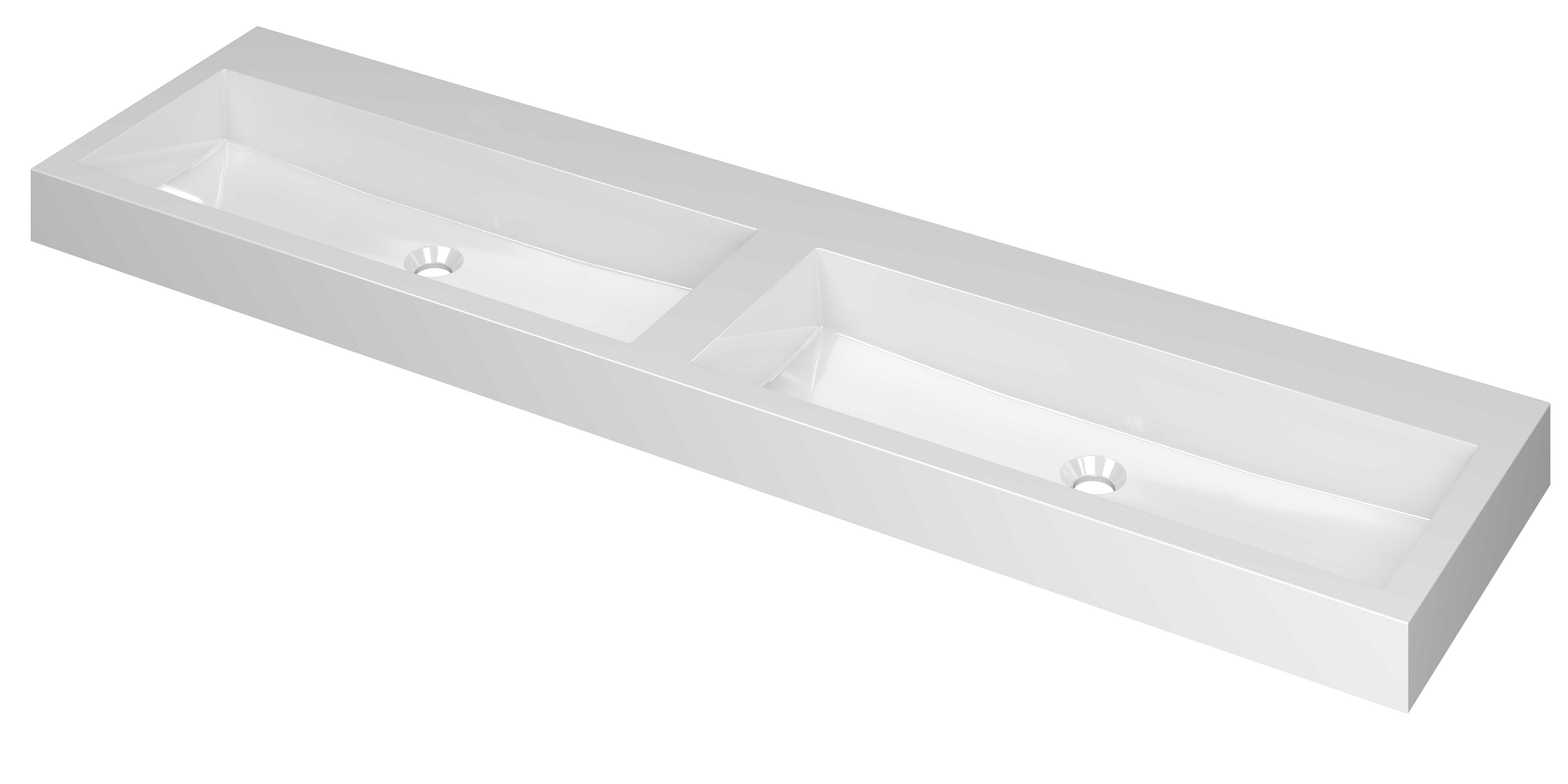 INK Momento wast. Polystone dubbel z. krgt. 3421070 Glans wit H90xB1800xD450