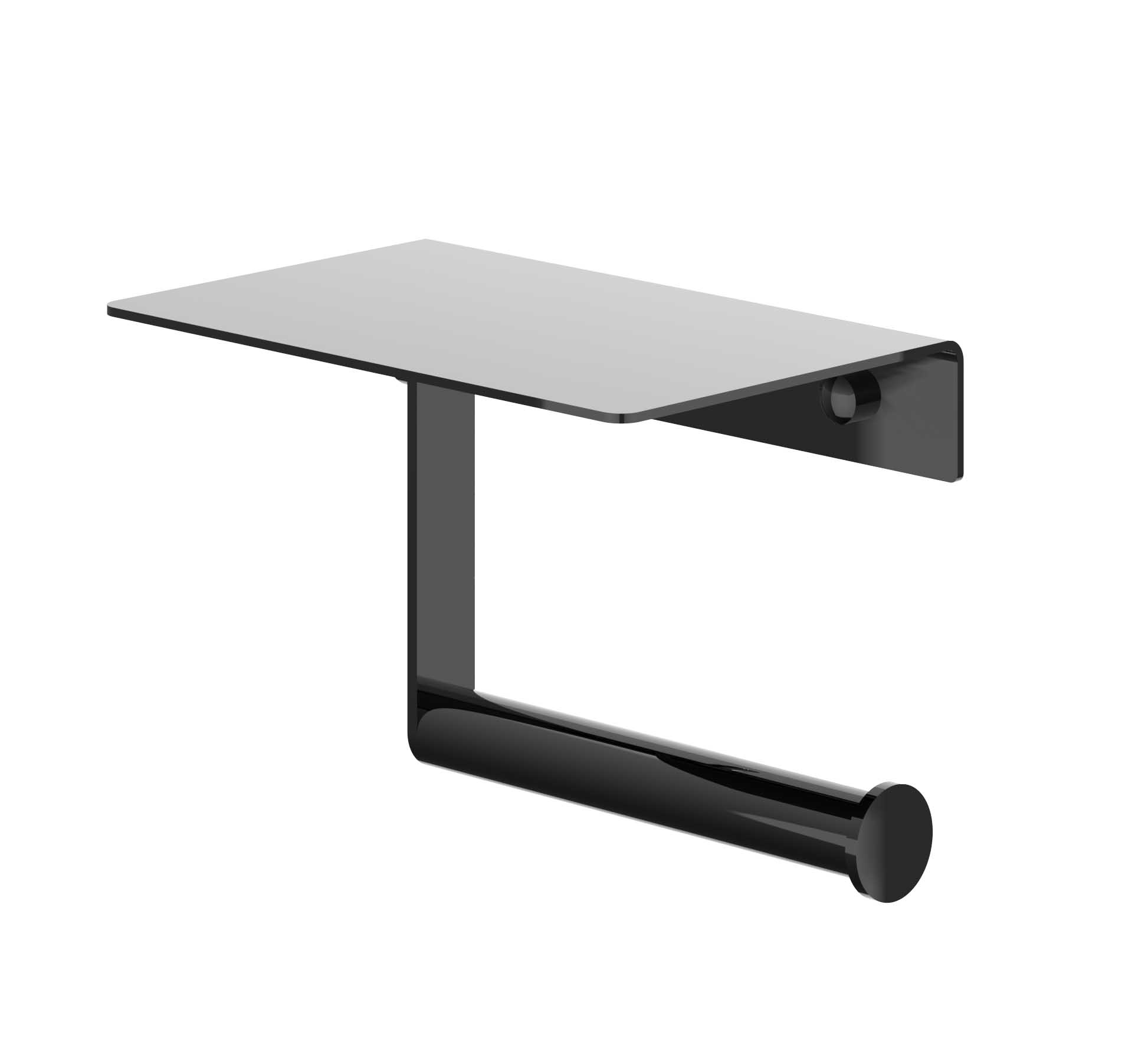 IVY Toiletrolhouder met platteau 6500507 Zwart chroom PVD