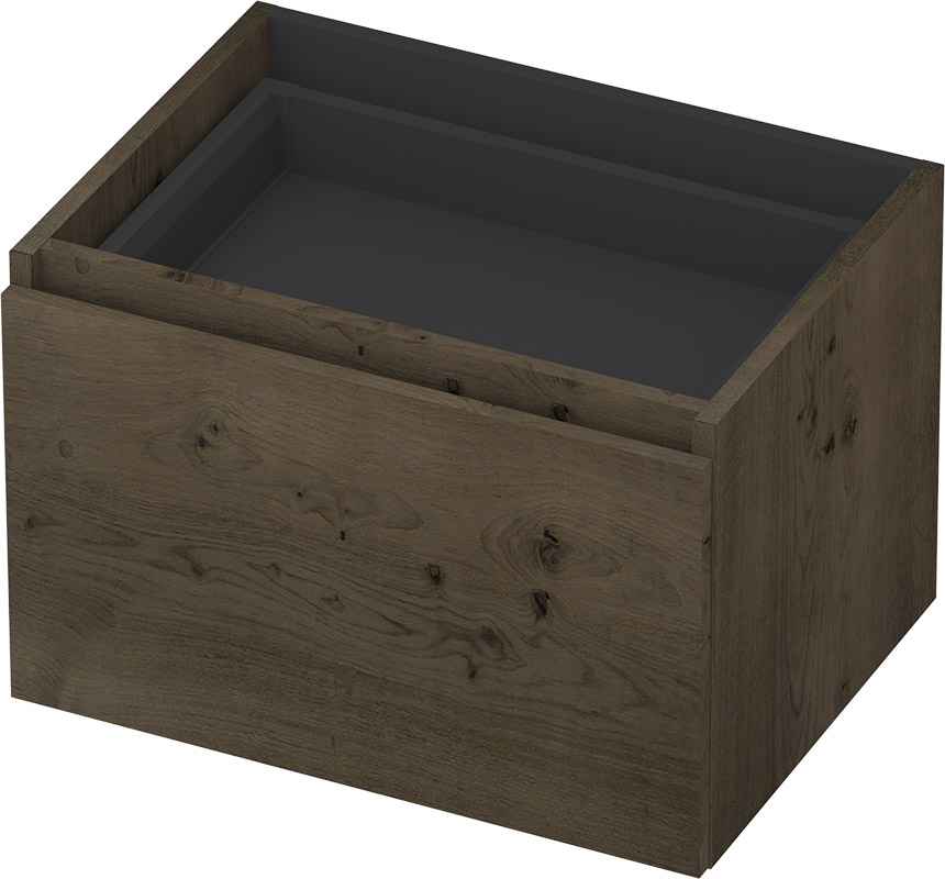 INK Fineer onderkast 1L m. binnenla gr.loos houten keerlijst fineer z. uitsparing 1221304Z Charcoal H400xB600xD450