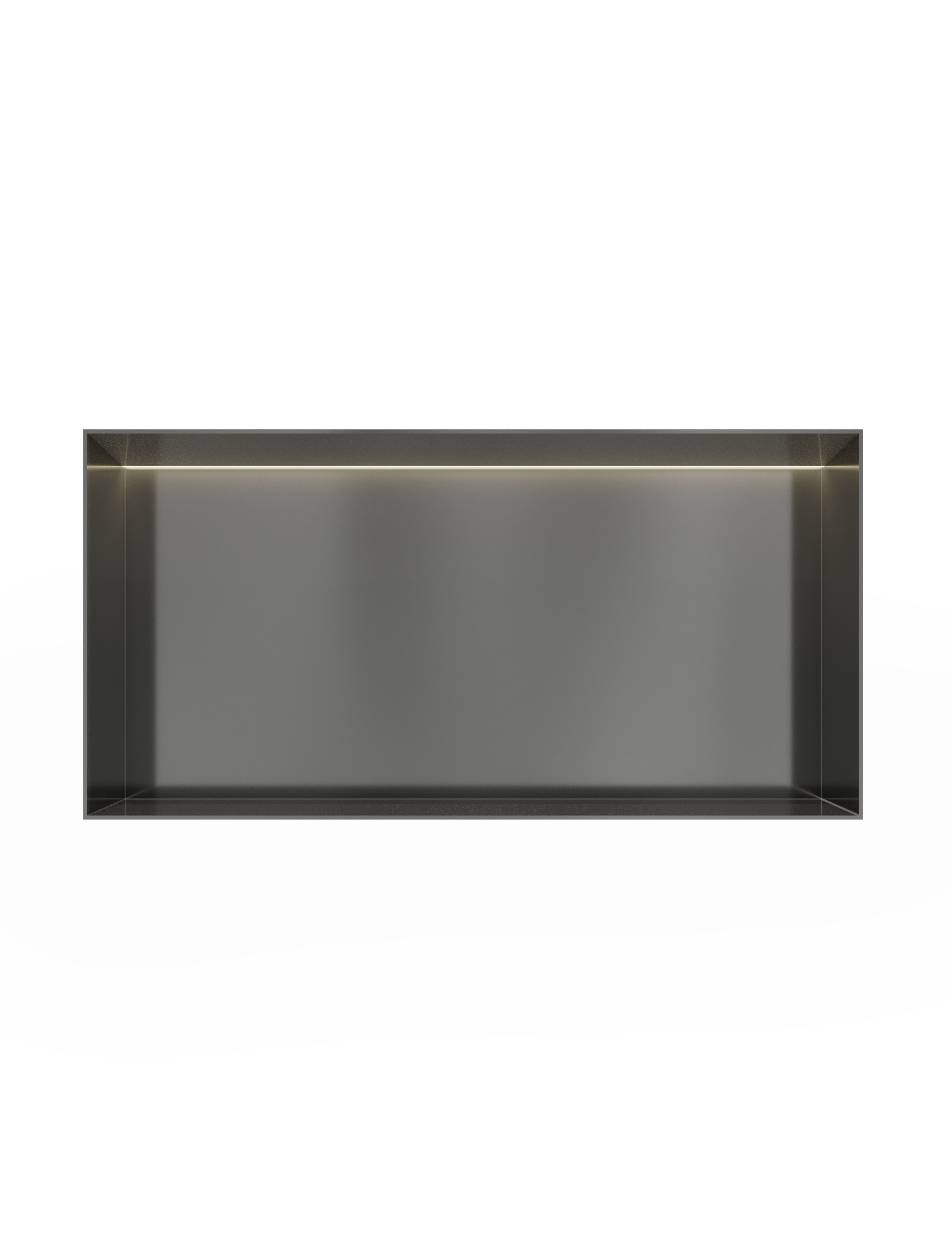 Hotbath More inbouwbox of inbouwnis 30x60x10cm frameless + LED BOX060FLBGP Geborsteld gunmetal PVD