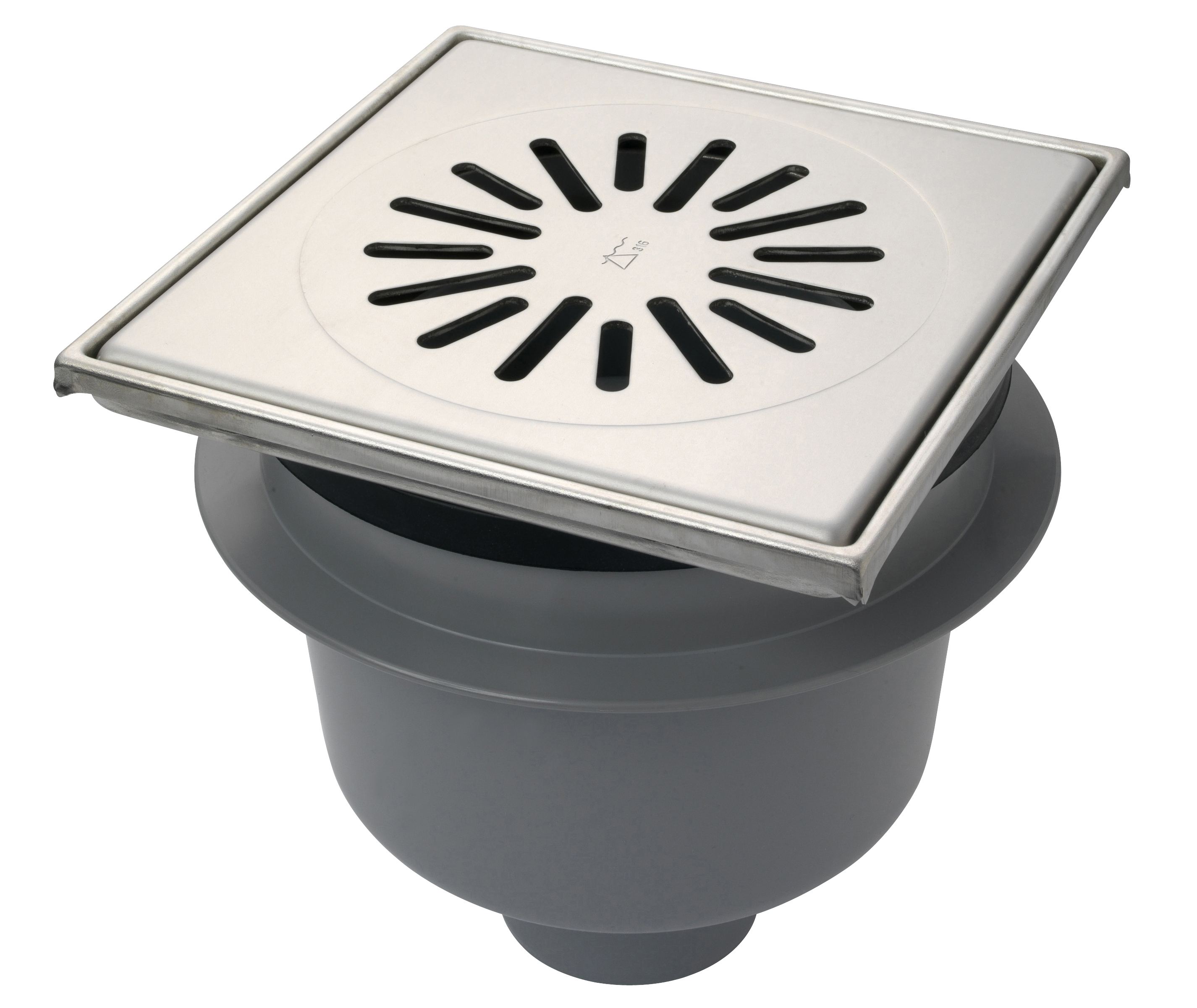 Aquaberg ABS put m/RVS rooster hoogte verstelbaar 6320 20x20cm