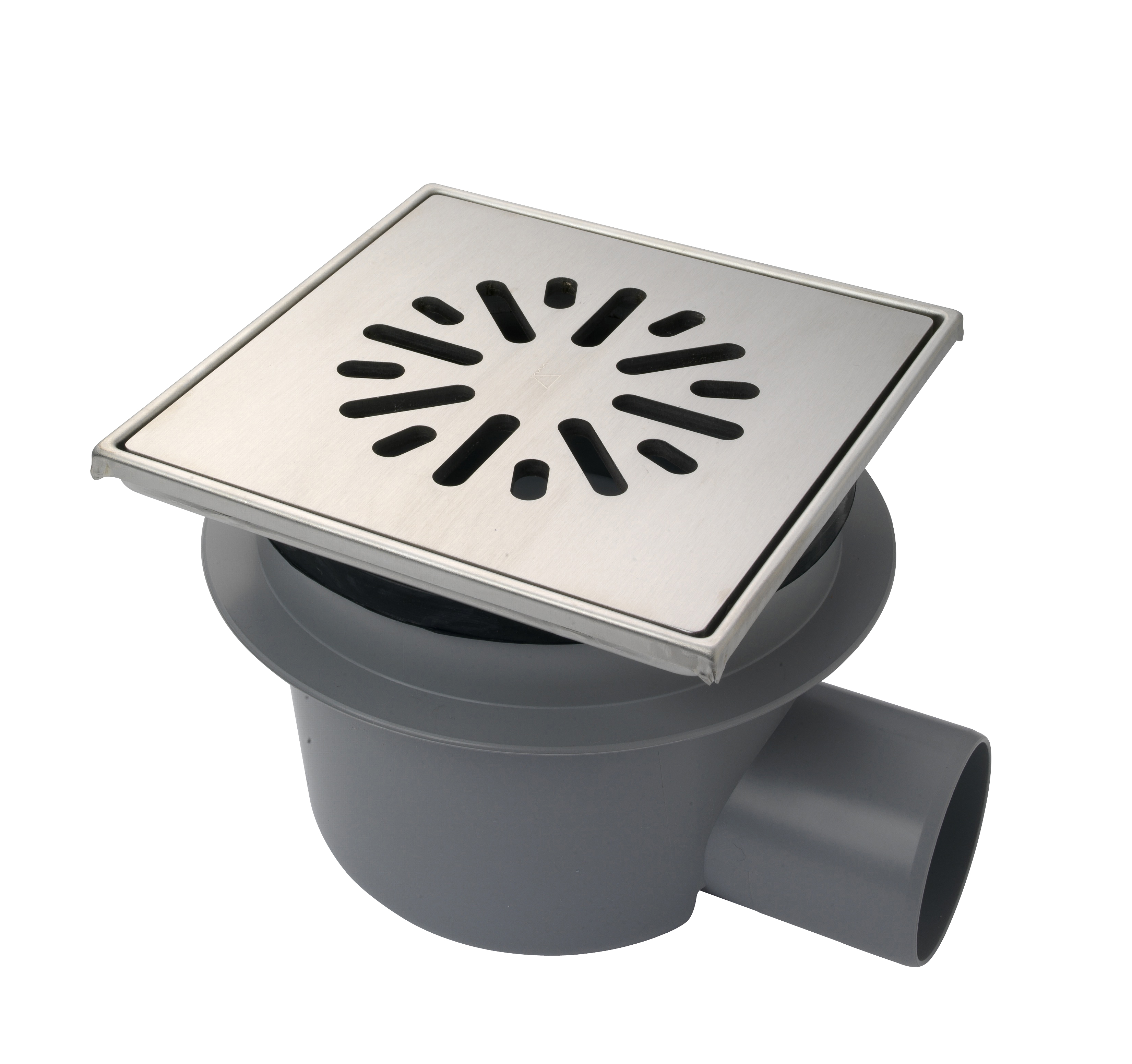 Aquaberg ABS put m/RVS rooster hoogte verstelbaar zij-uitlaat 6521 20x20cm