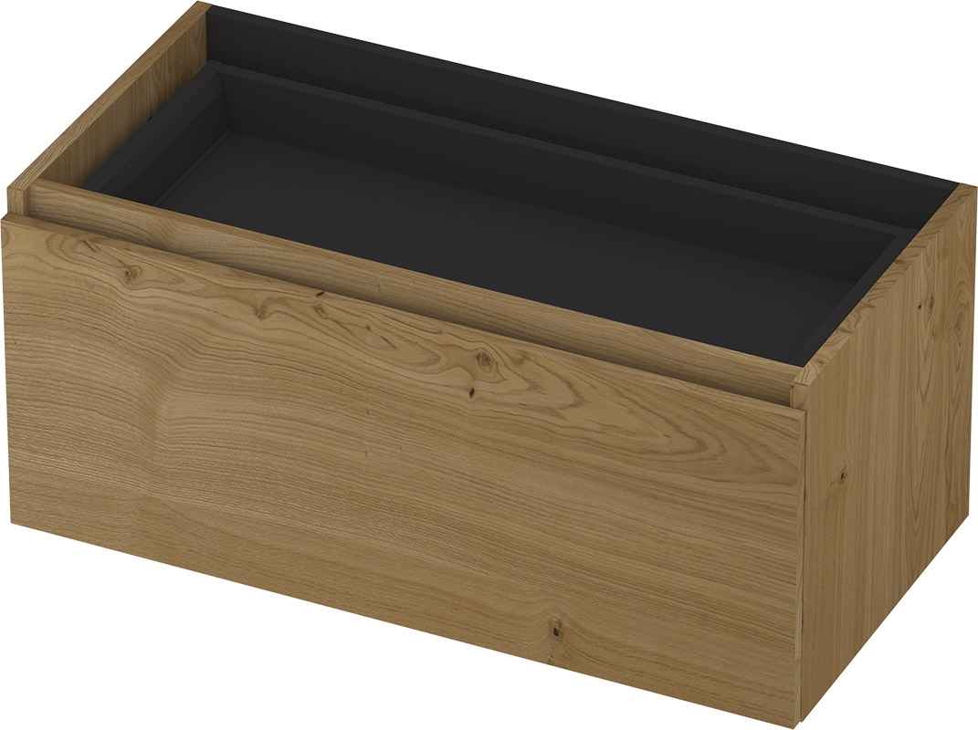 INK Fineer onderkast 1L m. binnenla gr.loos houten keerlijst fineer z. uitsparing 1221330Z Natur H400xB900xD450