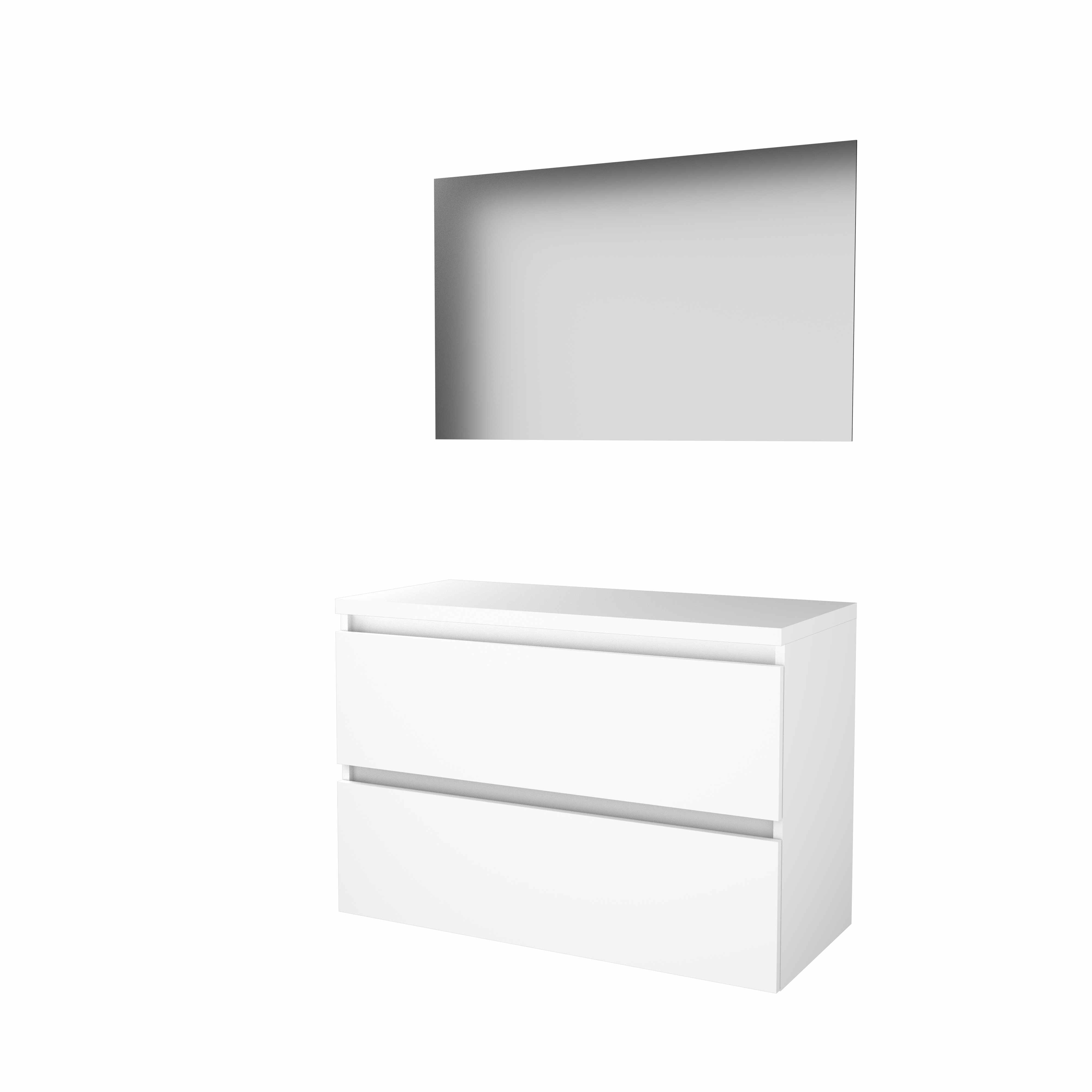 Basic Ultimate 46 onderk. GL incl. 2 la + afdekplaat incl. spg. m. LED ind. o+b B1000xD460 Ice White / 1813483