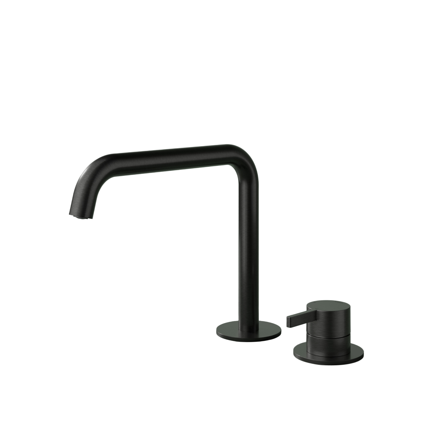 Hotbath Ace wastafelmengkraan 2-gats m. drabare uitloop zonder waste AC023MBP Mat Zwart PVD