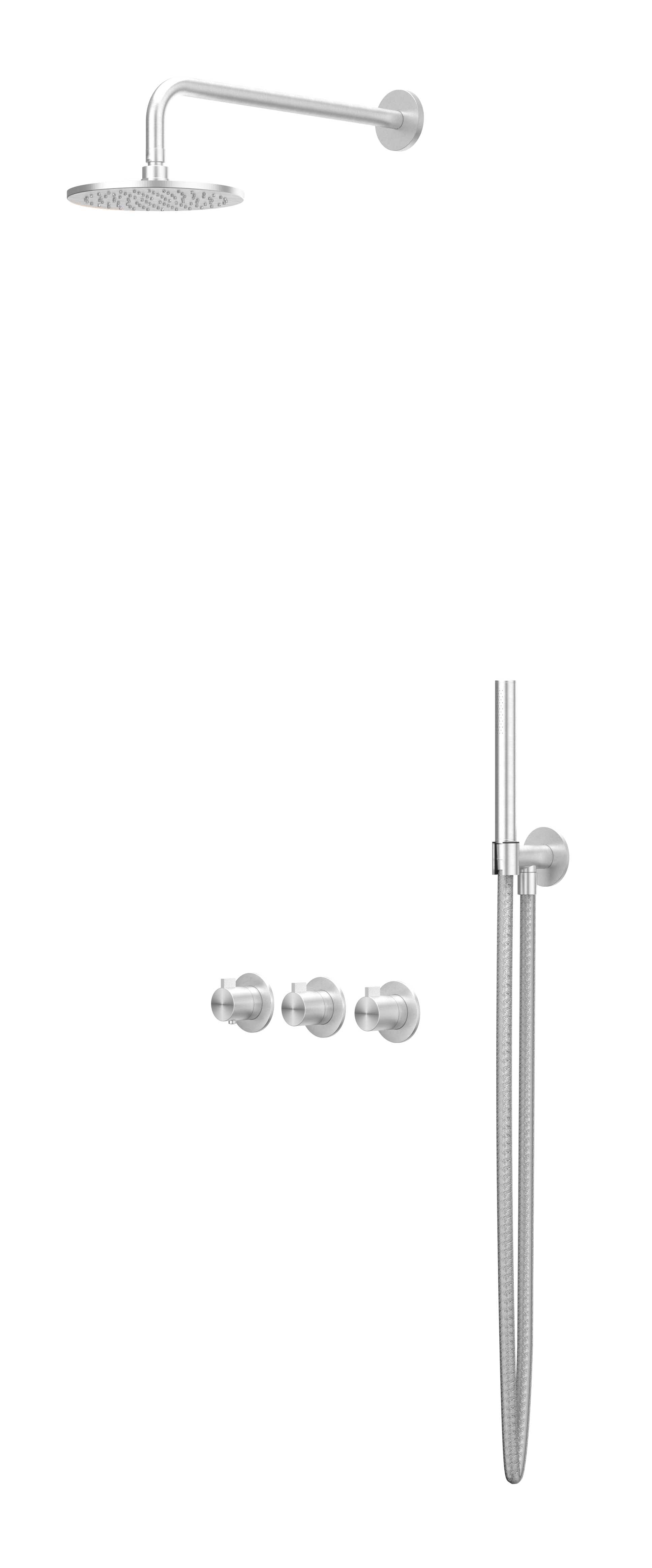 IVY Tribe Inbouwset 2 stopkr.  plaf-30 25cm me houder  en staafhdd CST4IXABCA RVS316 gebr.