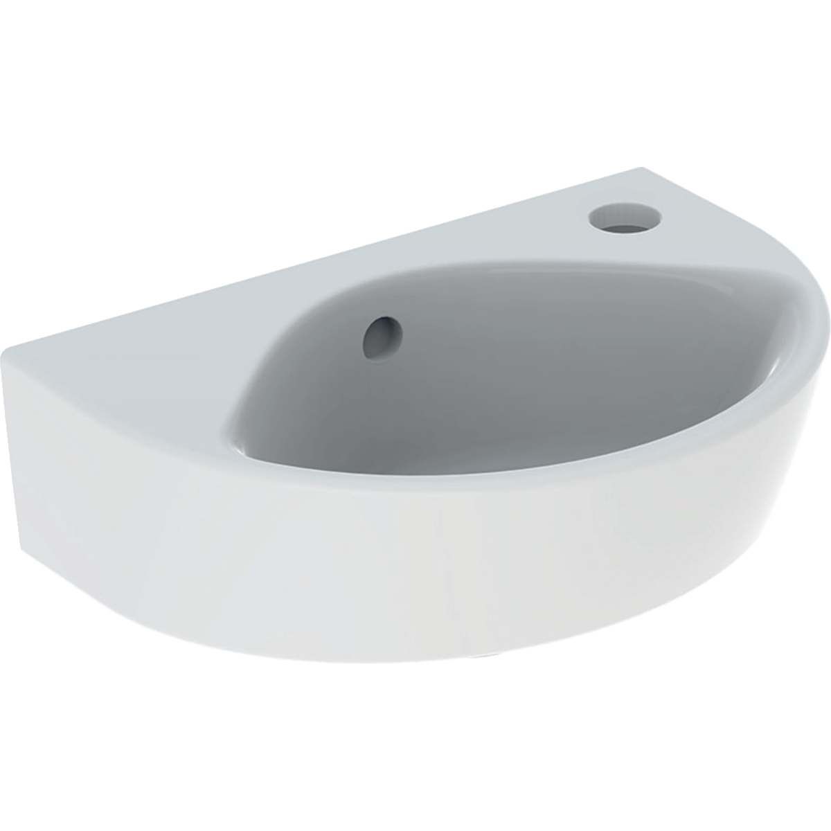 Geberit Renova fontein compact 36x25cm m. kraangat rechts m.overl. 500.374.01.1 wit