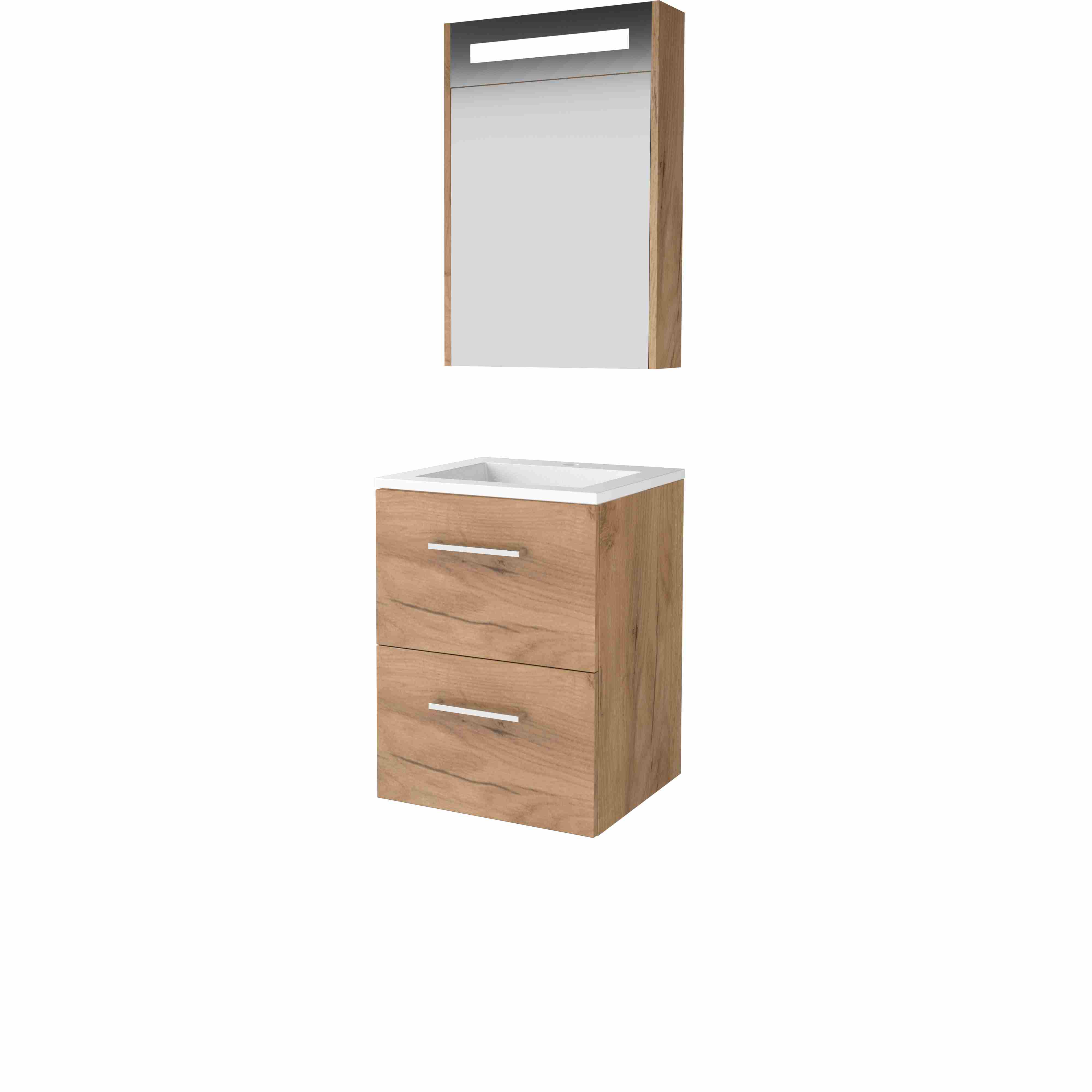 Basic Premium 46 set 50x46cm met gr. 2 la Acryl wast. 1 krgt. incl. kast m. verl. P46GR50A1WO Whisky Oak