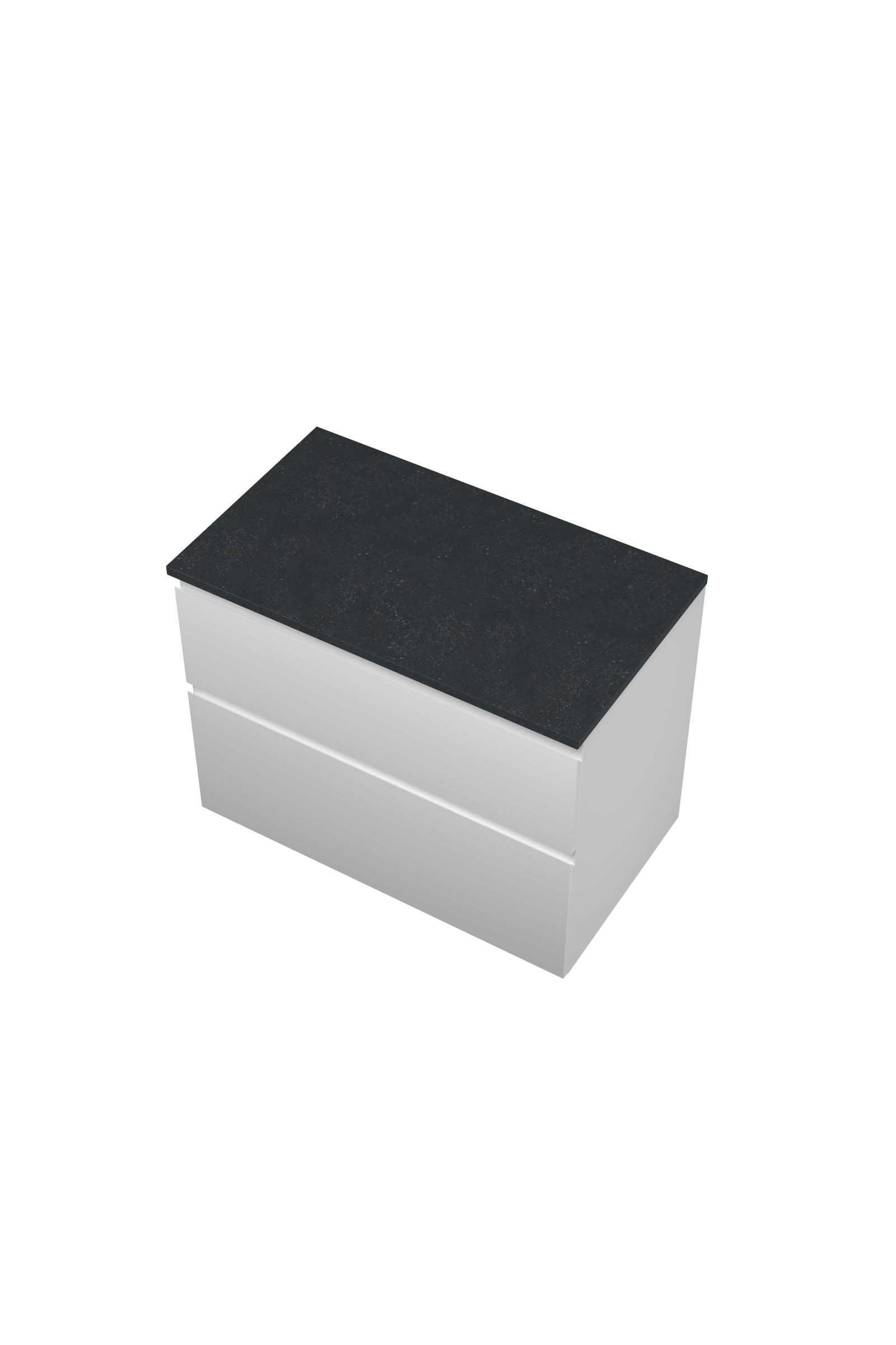 Proline Top afdekplaat hardsteen onderk. a-symm. H620xB800xD460 Mat wit/Blue stone / 1817895