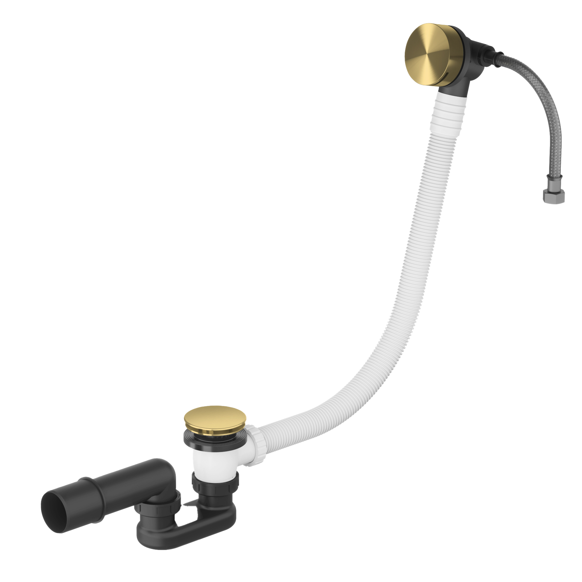 Hotbath Archie badoverloop-vulcombinatie AR133BBP Geborsteld Messing PVD