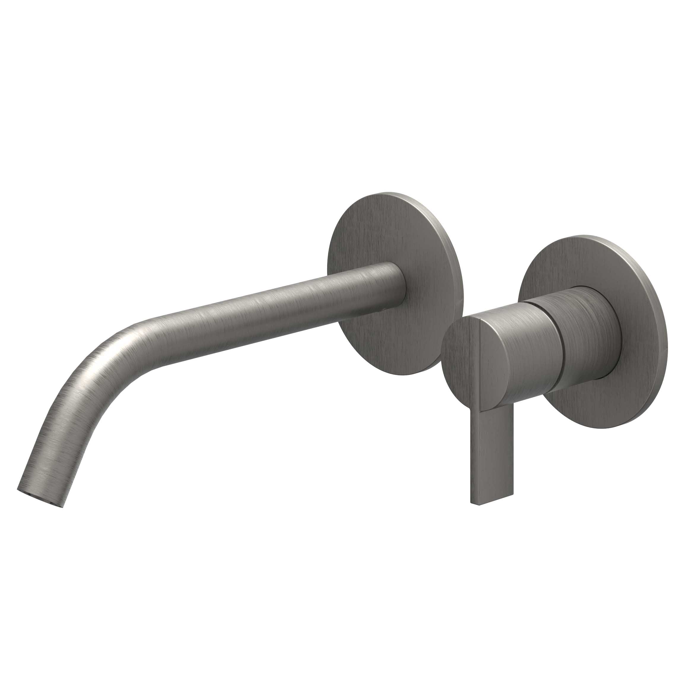 IVY Pact Wastafelmengkraan afbouwdeel 2-gats met gebogen uitloop 6101356 gebr. metal black PVD