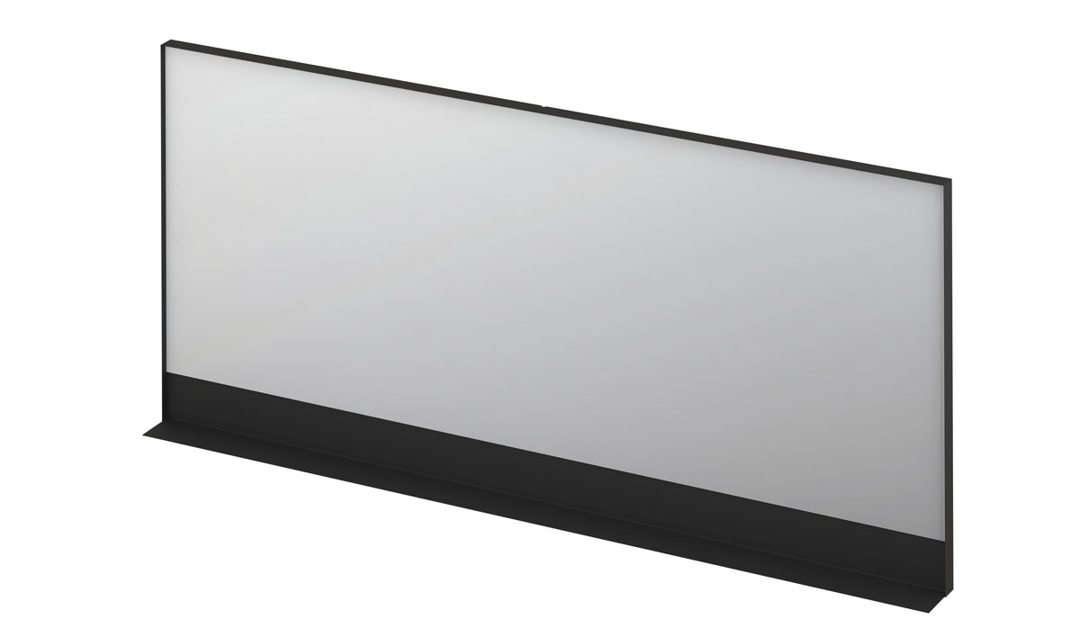 INK SP14 spiegel rechthoek in zwart kader incl. planchet mat zwart poedercoat alu. 8401508 Mat zwart H800xB1800xD100