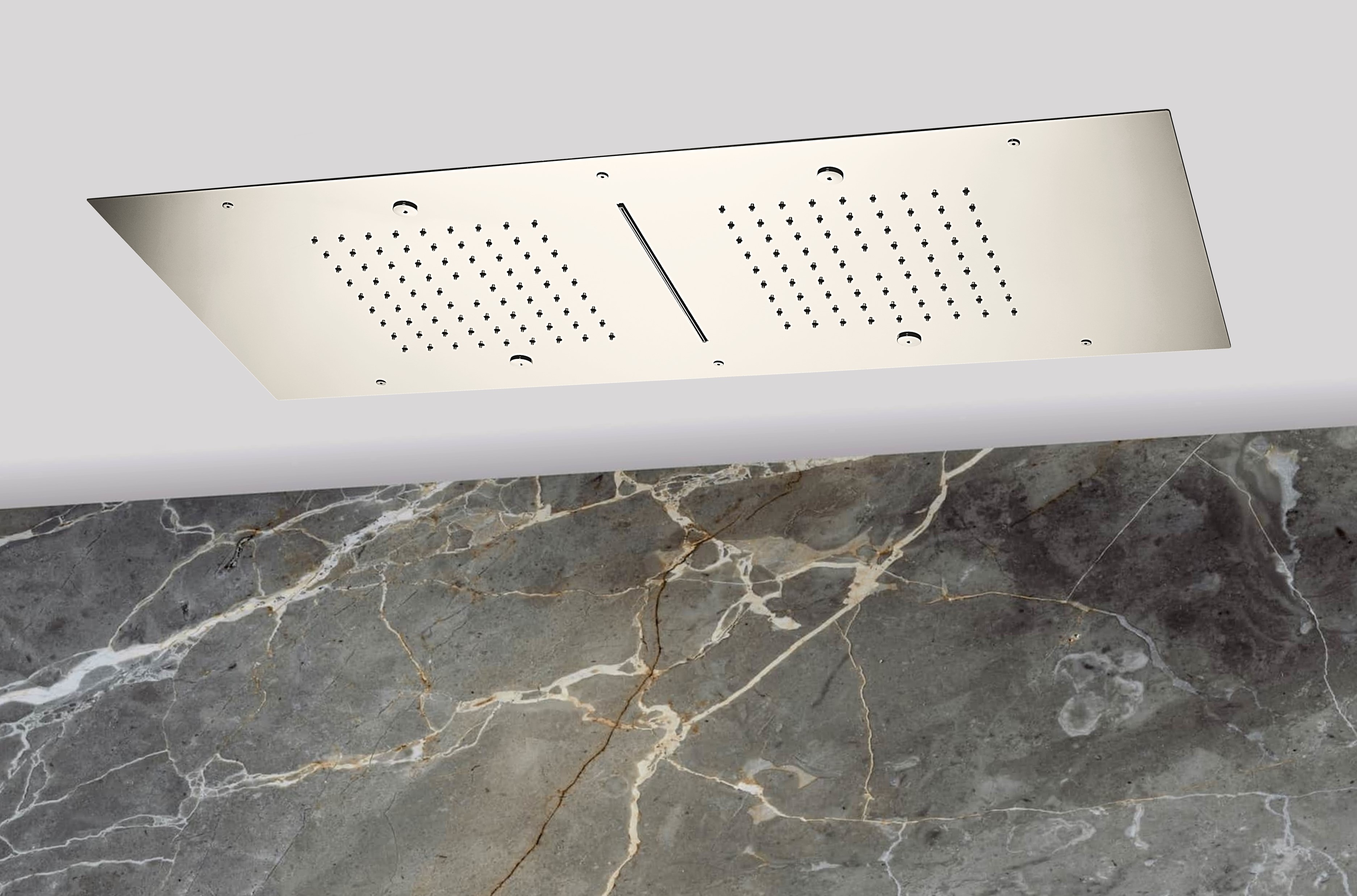 Lagoo Nesso Hoofddouche Showerlicious 950 x 400 m. 2 regen cascade nevel N8237BN Brushed Nickel