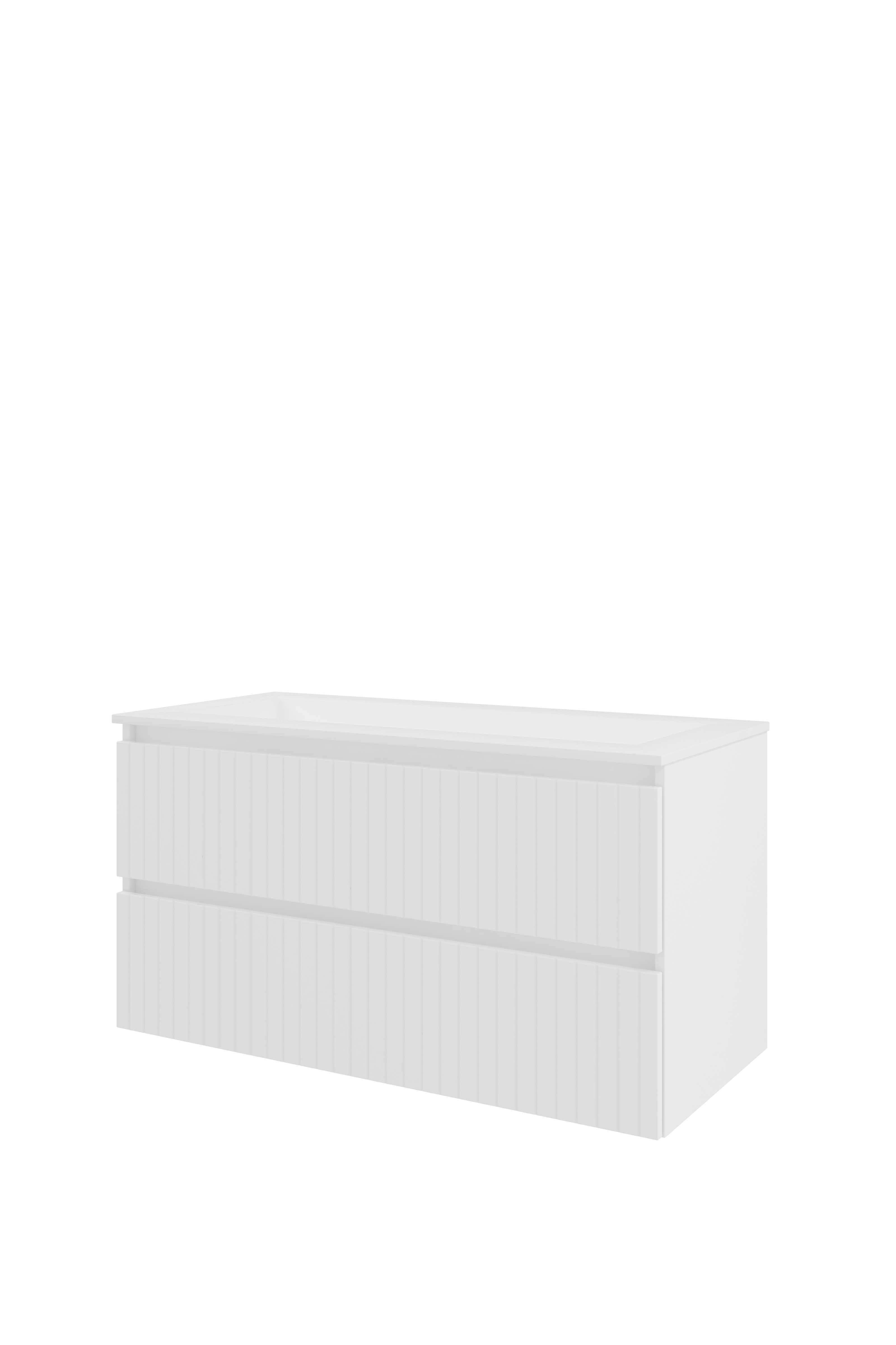 Proline Set polystone Elegant wast. z. krgt. en onderkast sym. gefr. 1818494 Glans wit/Mat wit 1000x460x540