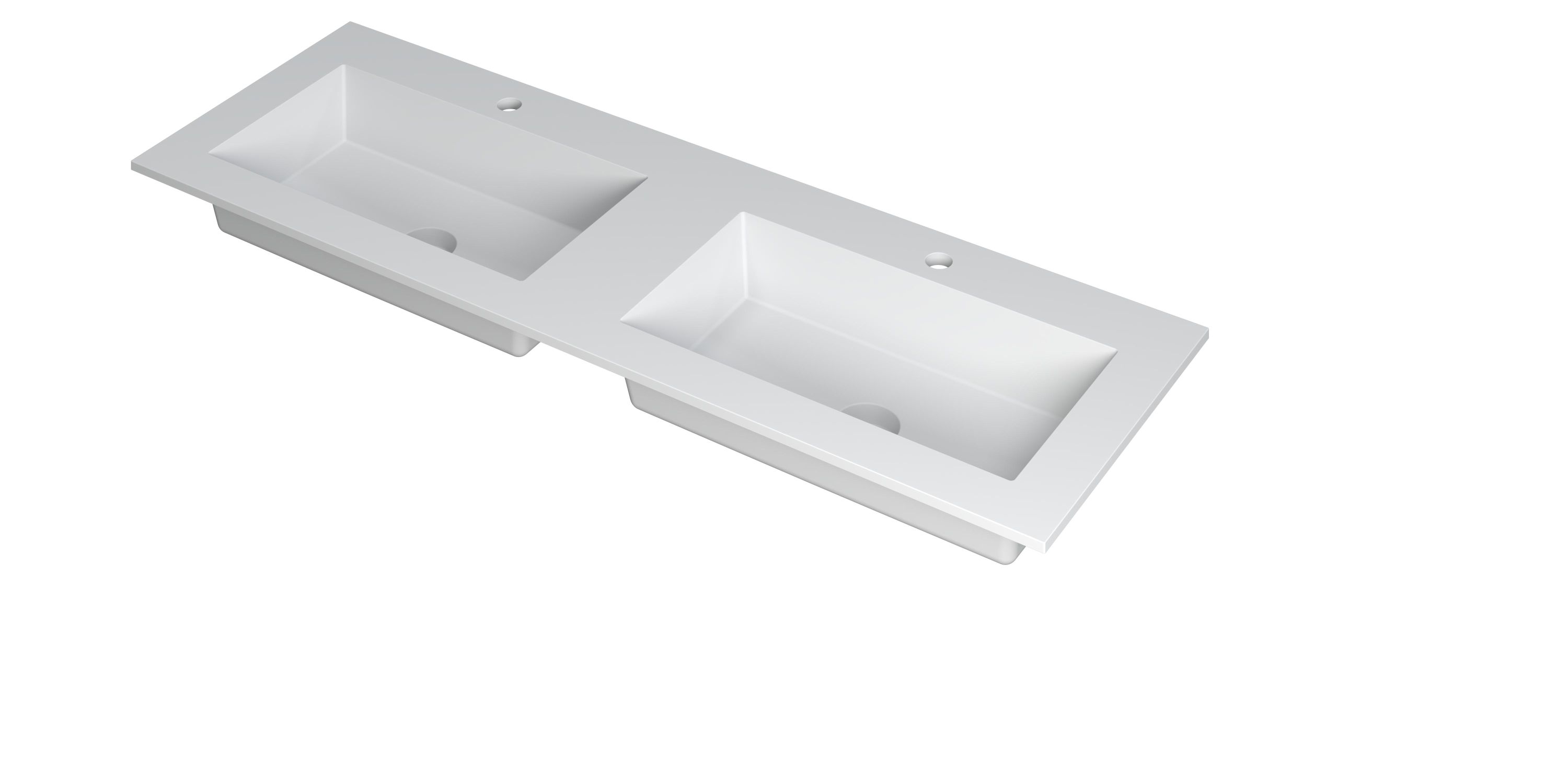 INK Kraft wastafel dubbele bak m. 2 krgtn 3417361 m. wit H10xB1400xD450