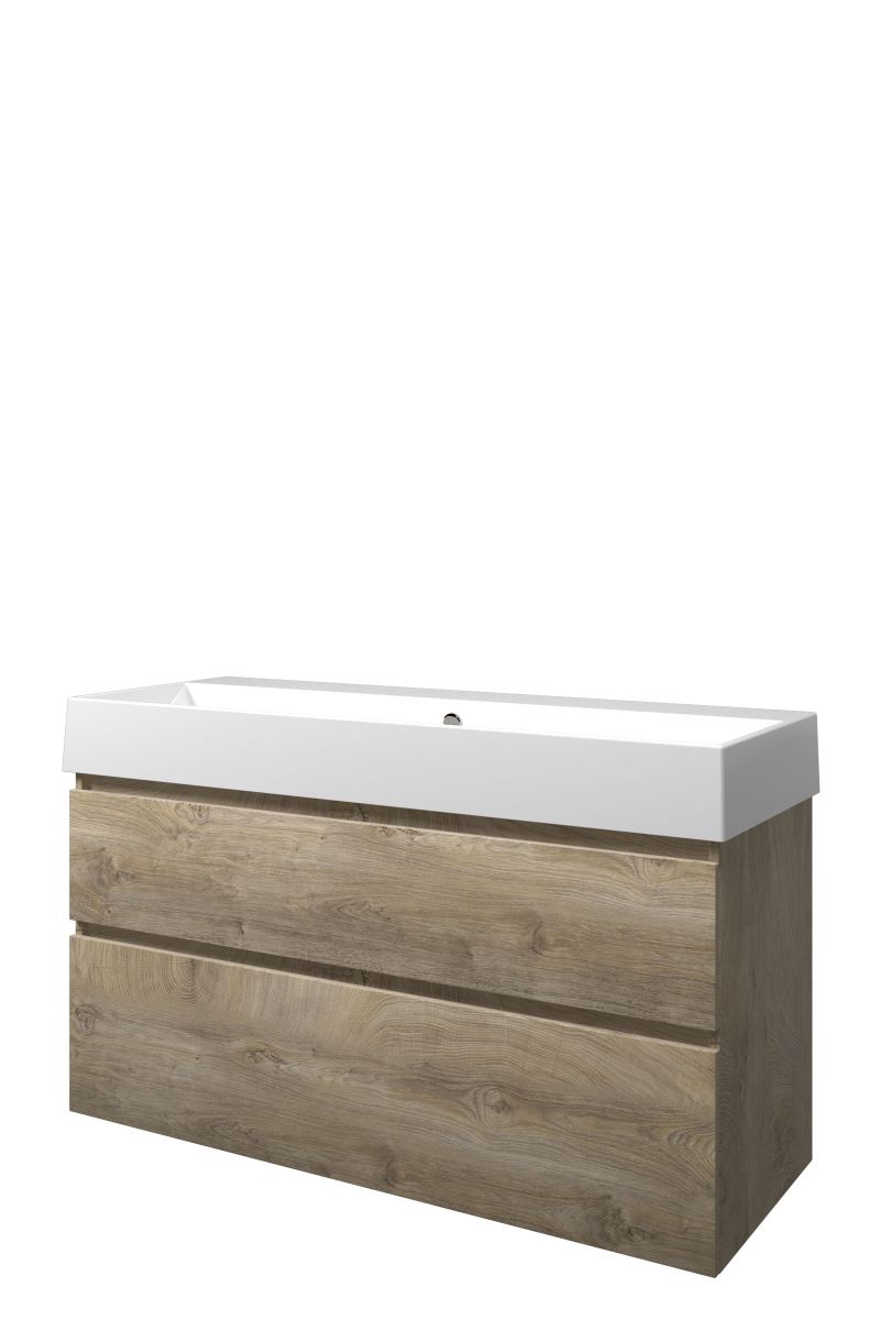 Proline set porselein Loft wast. z. krgt. en onderk. a-sym. 1815571 Raw oak/Glans wit H700xB1200xD460