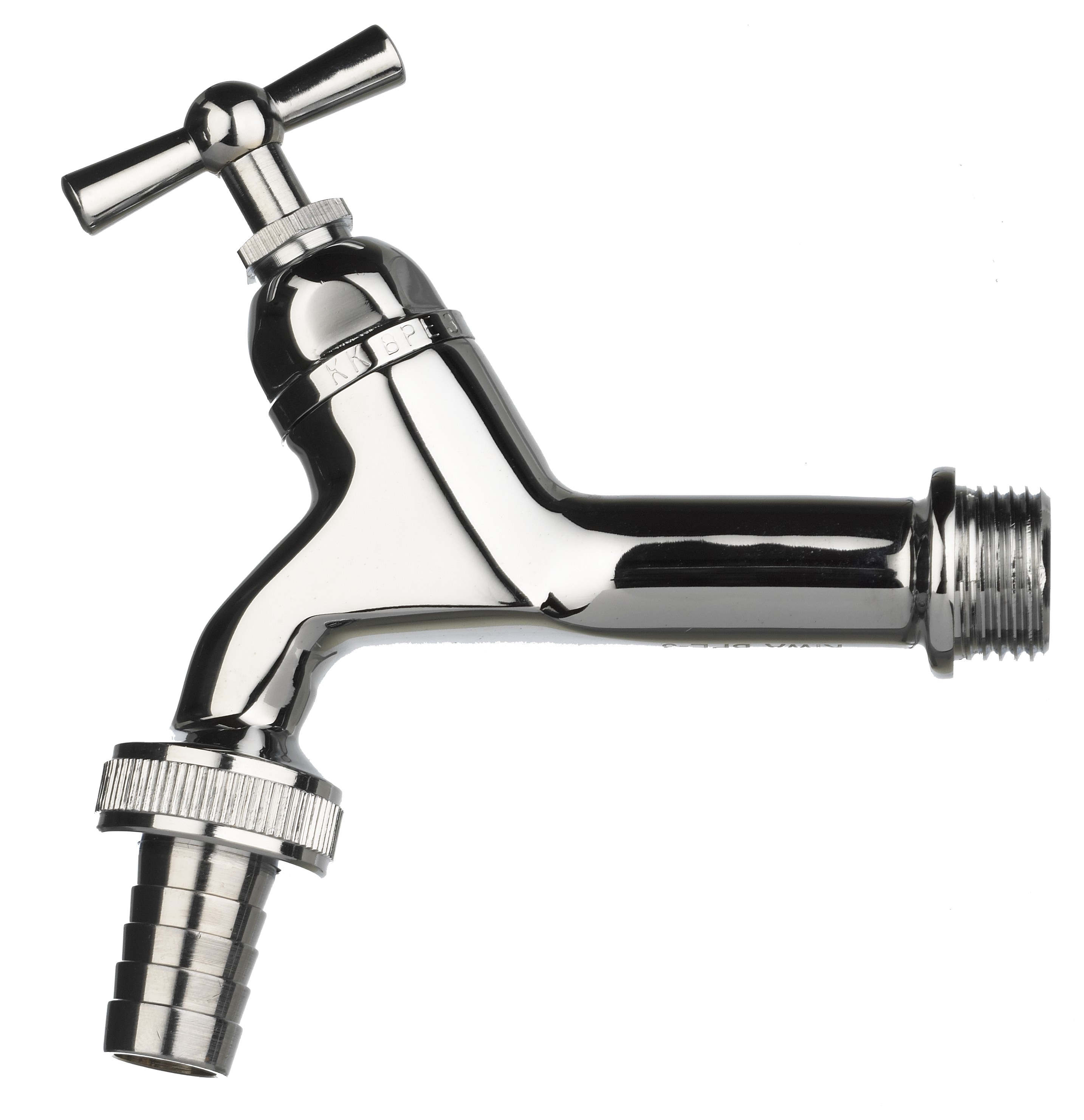 BPE tapkraan 1/2 met kruk en slangwartel met kiwa bovendeel 70510