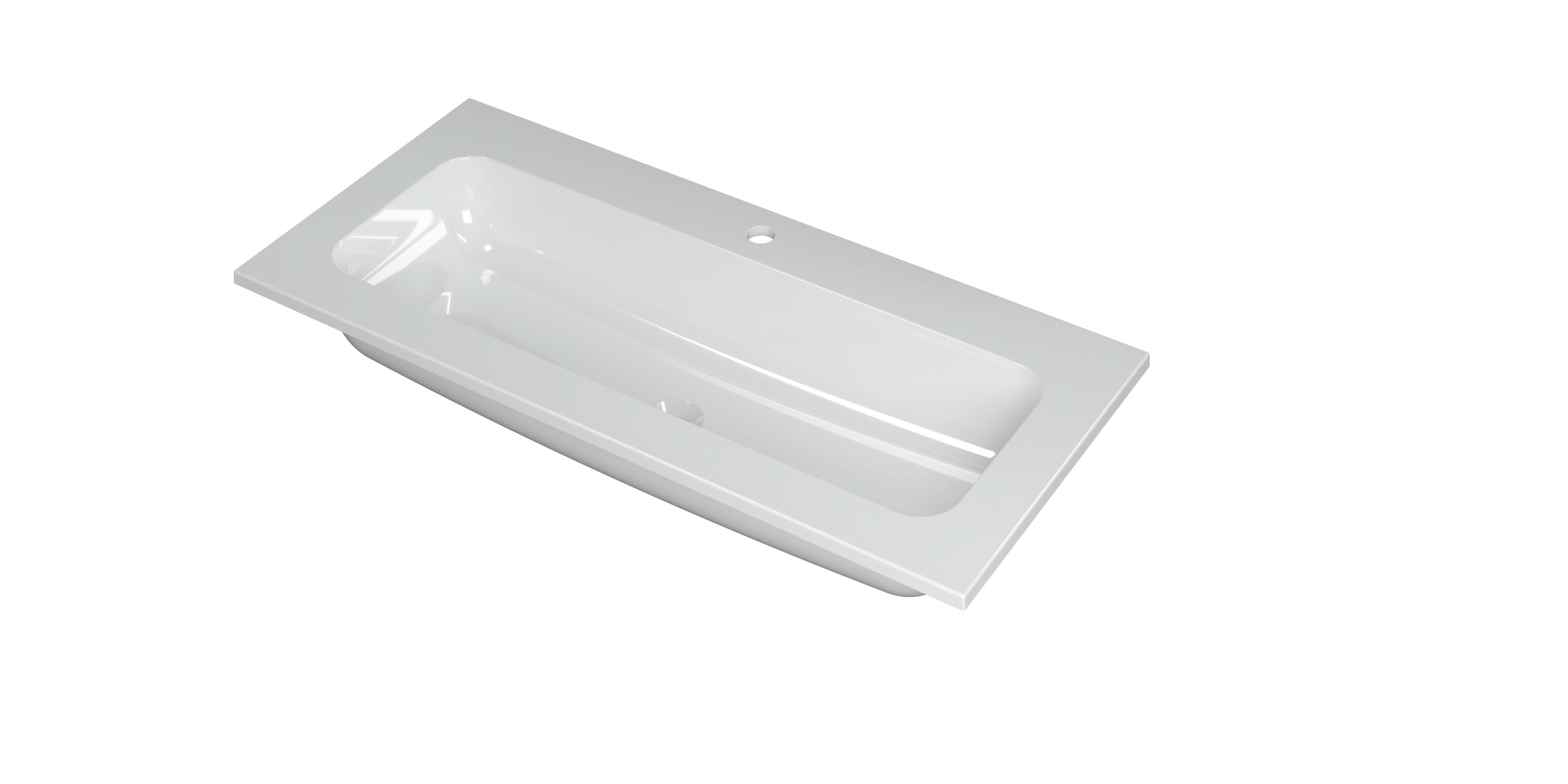 INK Faktor wast. polystone centraal met 1 krgt. 3407011 Glans wit H15xB1000xD450