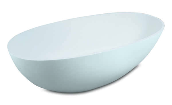 Luca vrijstaand bad van solid surface met overl. 180x93x56h Mat wit