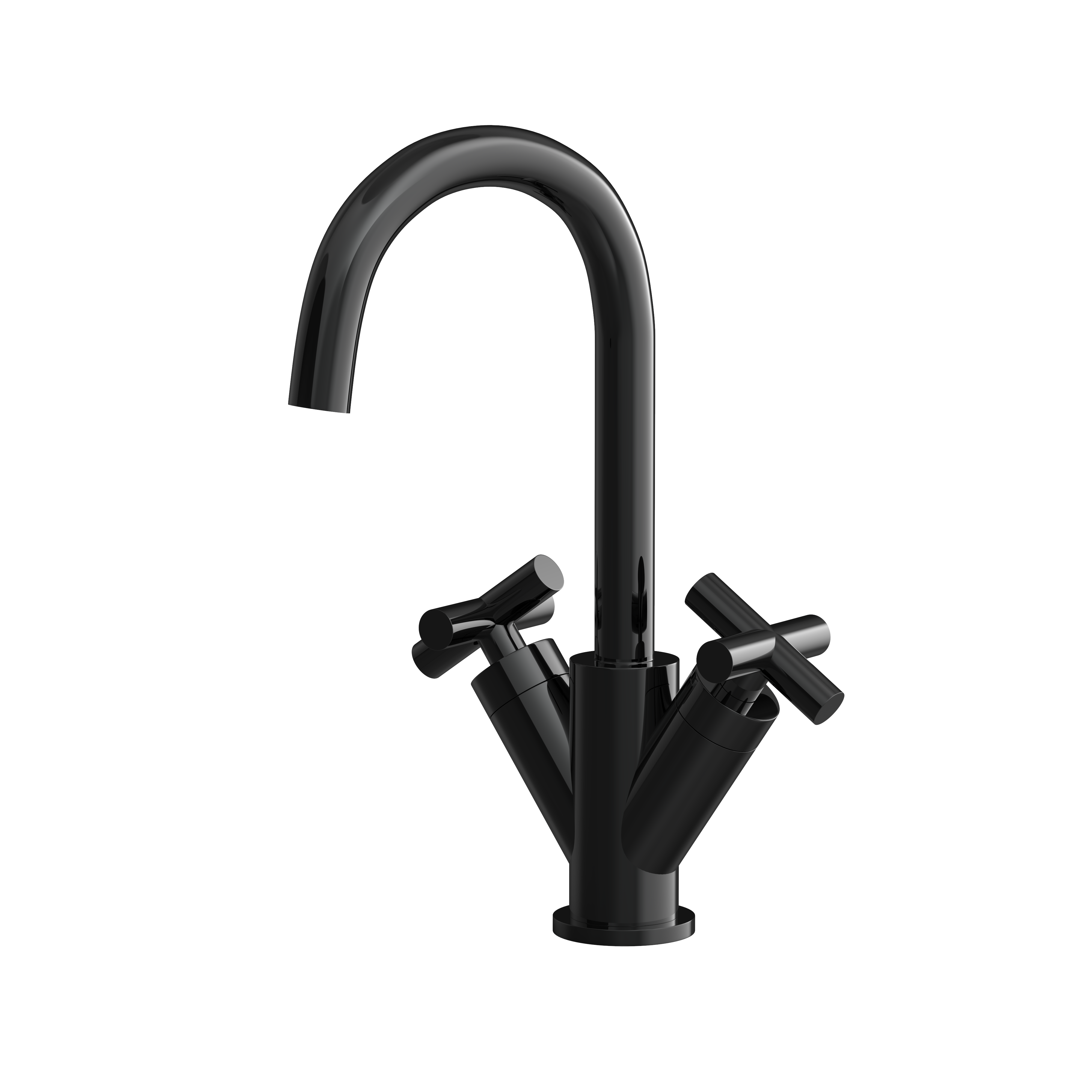 Hotbath CHAP wastafelmengkraan met draaibare uitloop C104PBP Gepolijst zwart PVD