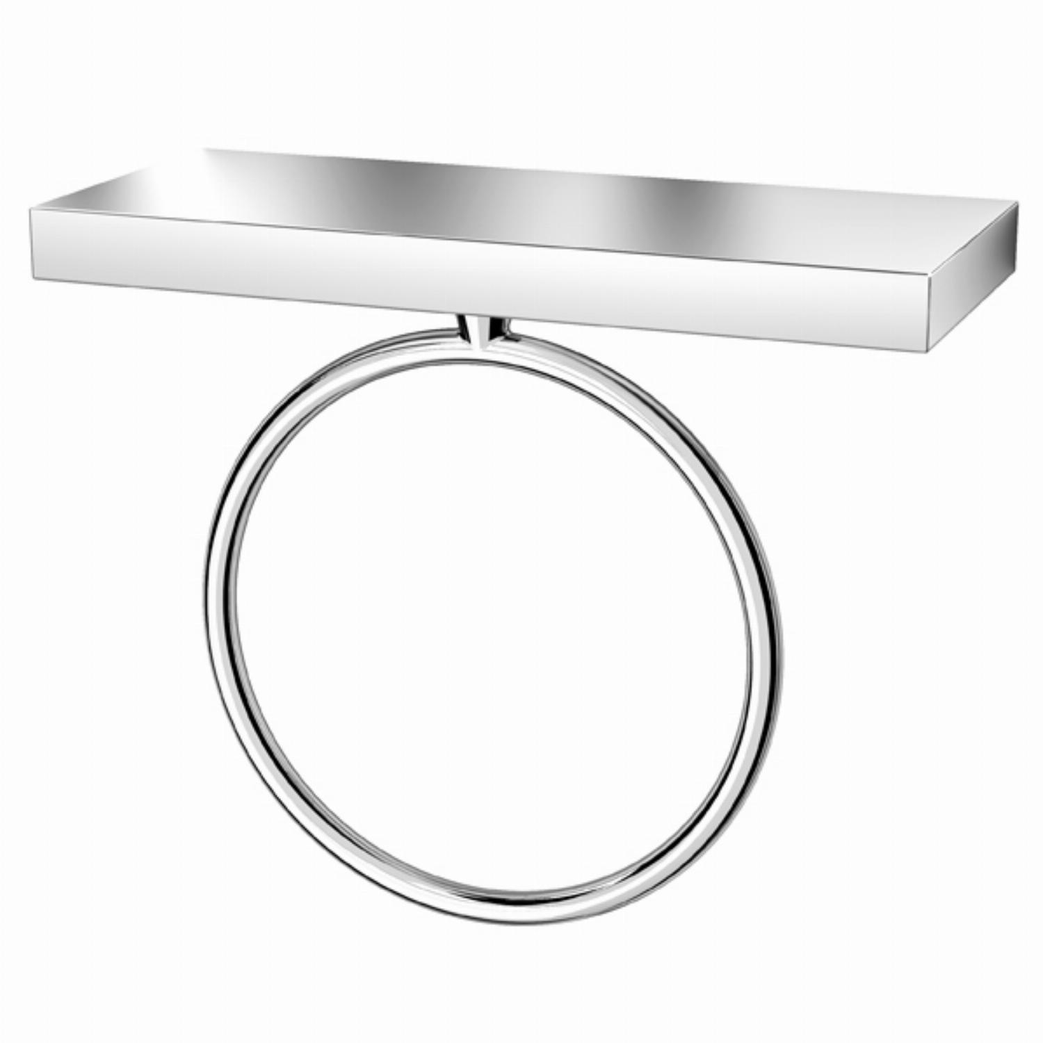 Geesa Shift handdoekrek chr. met planchet van transparant glas 919954-02-850