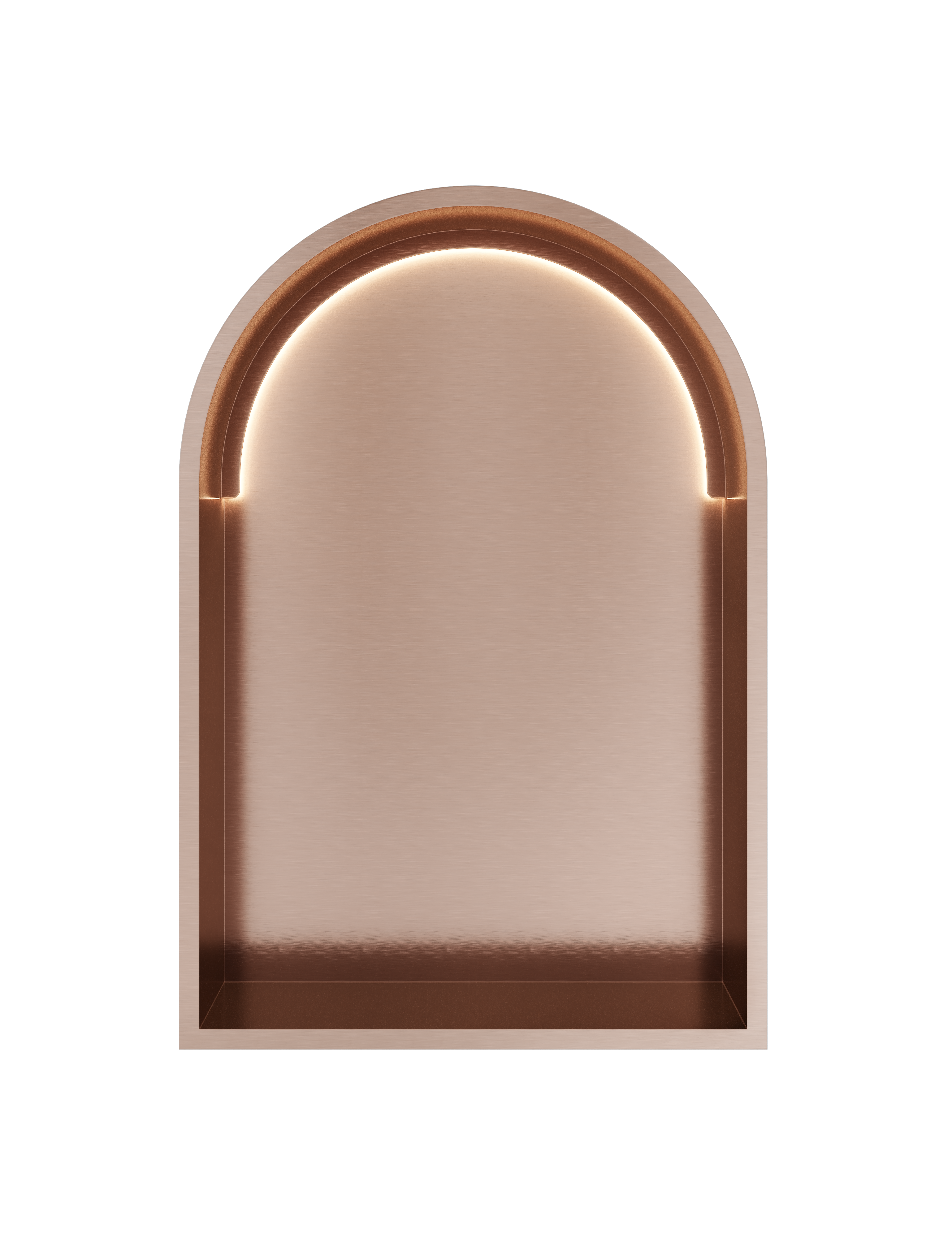 Hotbath More inbouwbox of inbouwnis toogmodel 30x45x10cm with LED IP44 BOW30LBCP Geborsteld koper PVD