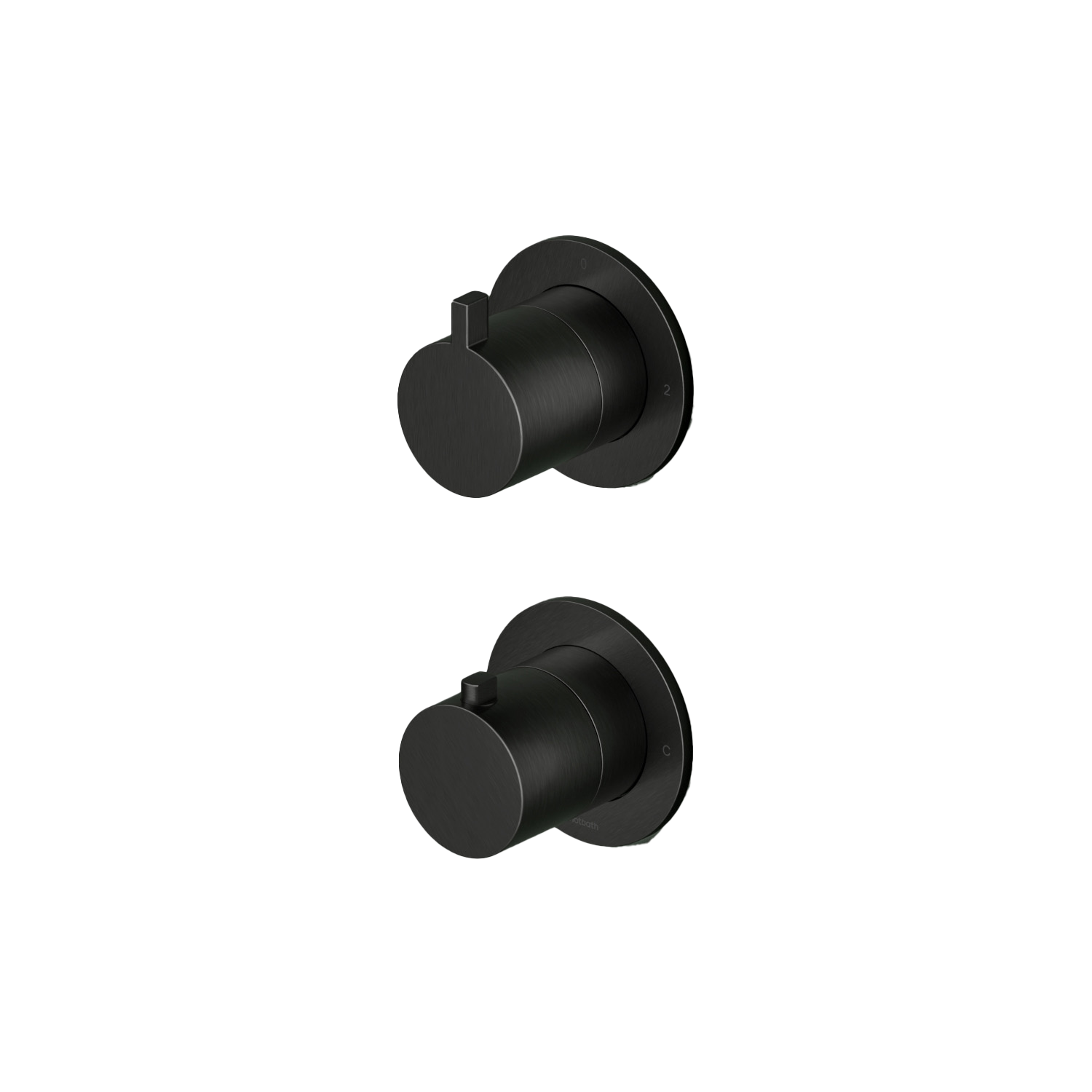 Hotbath Ace afbouwdeel inbouw thermostaat m. 2-weg stop-omstel AC009EXTMBP Mat Zwart PVD