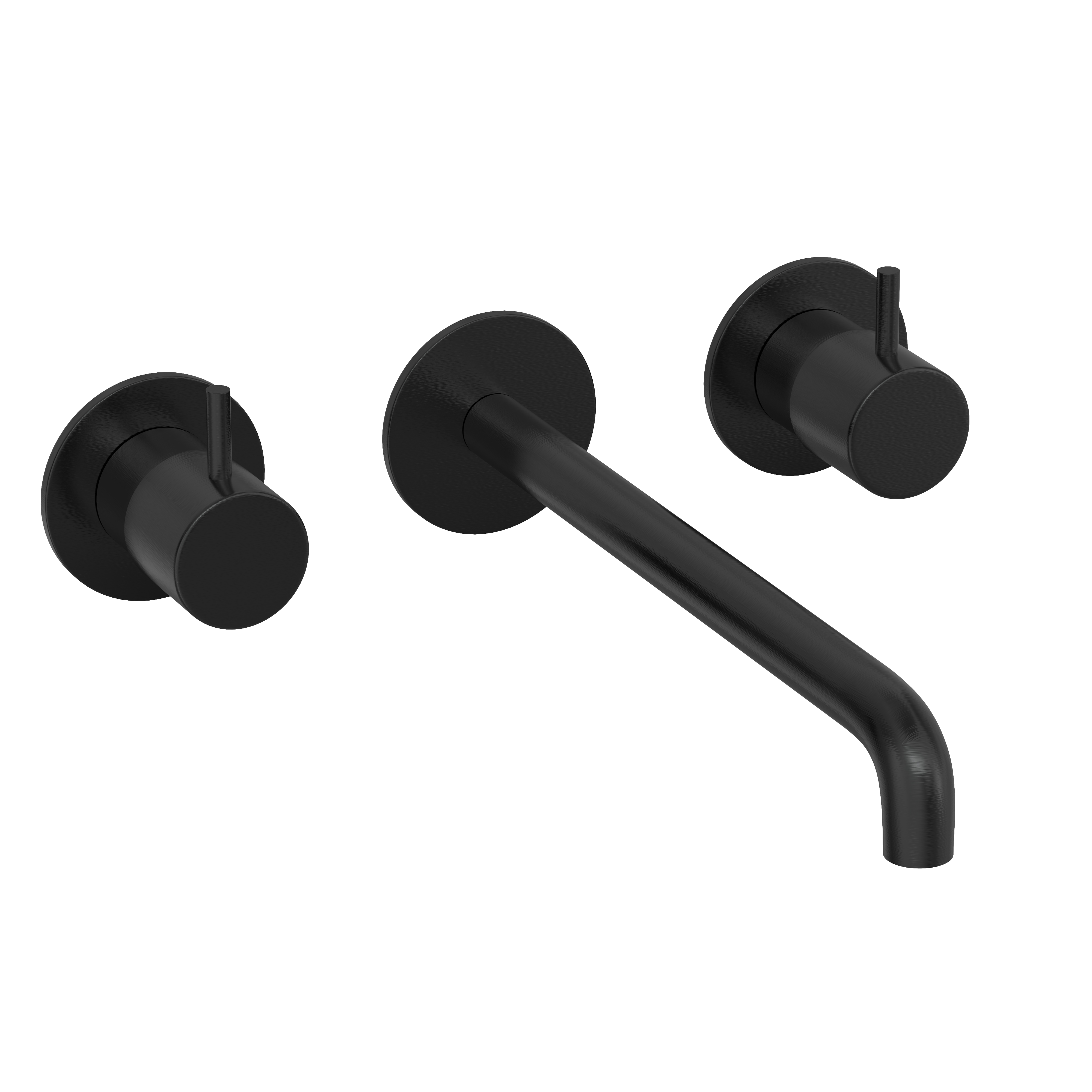 Hotbath Cobber afbouwdeelv inbouw wastafelkraan 25cm uitloop CB105TEXT25MBP Geborsteld zwart PVD