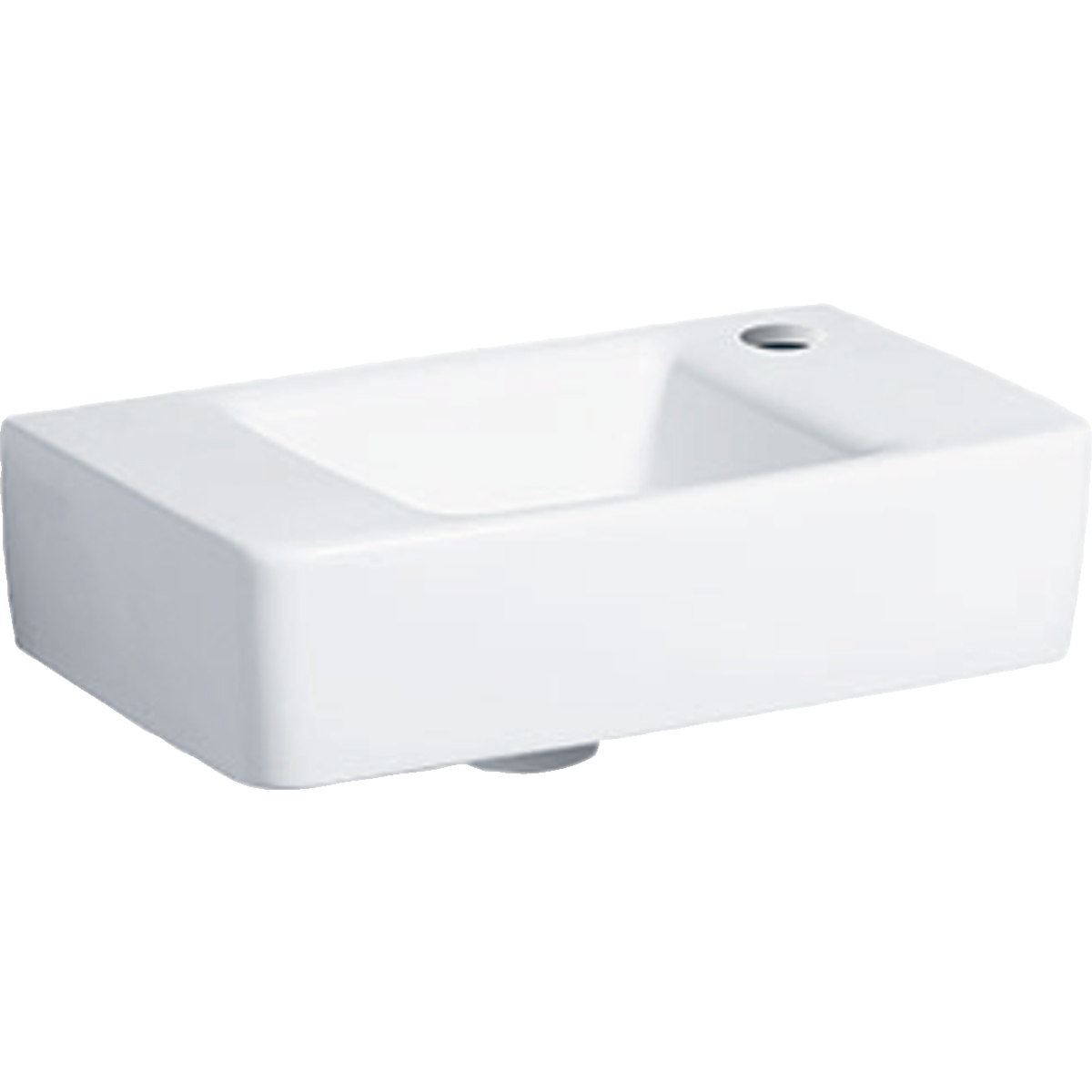 Geberit Renova Plan fontein compact 40x25cm m. kraangat rechts z.overl. 272142000 wit