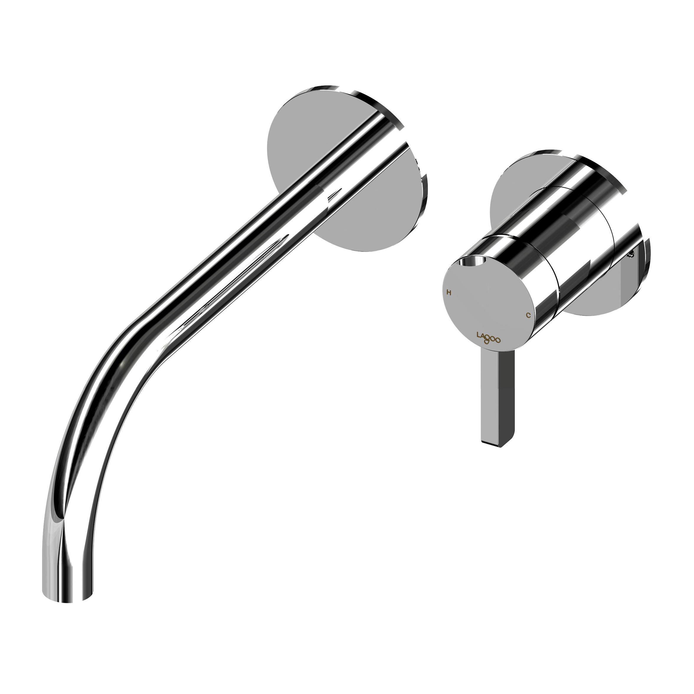 Lagoo Como Inbouw wastafelmengkraan afbouwdeel m. uitloop 22 cm CM1200-22CH Chrome