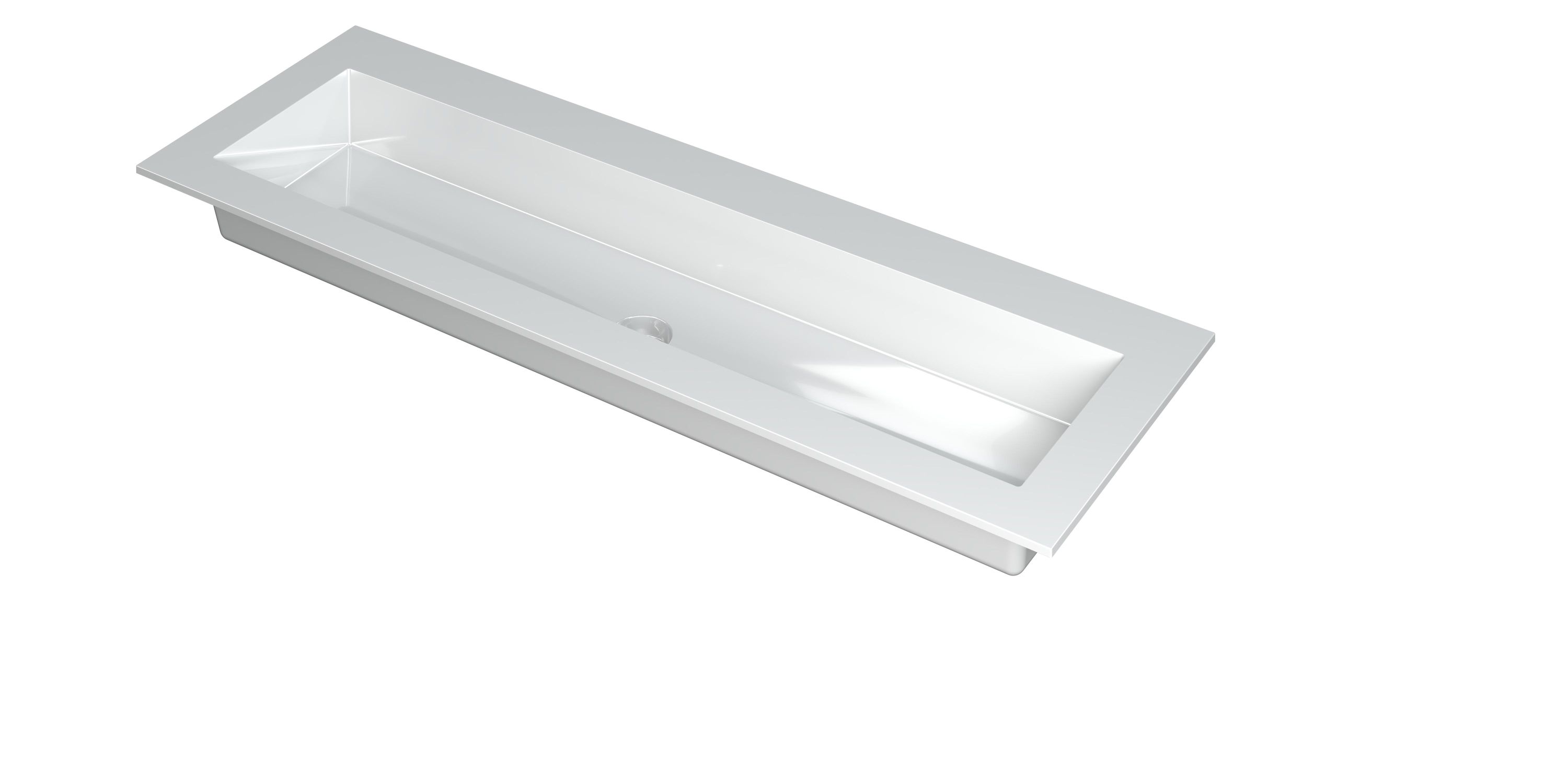 INK Kraft wastafel enkele bak z. krgt 3417280 Glans wit H10xB1400xD450