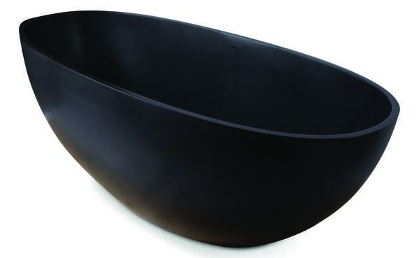 Luca vrijstaand bad van solid surface met overl. 180x93x56h Antraciet mat