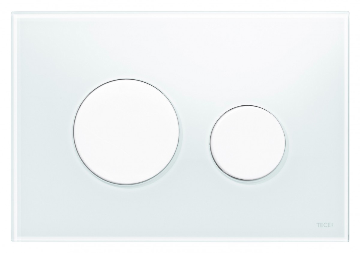 TECEloop wc-bedieningsplaat van glas 9240650  -  Zuiver wit toetsen wit