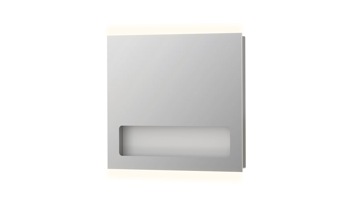 INK SP8 spiegel met geintegreerd planchet en LED verl. onder/boven en binnenzijde 8408130 Alu H800xB900xD80