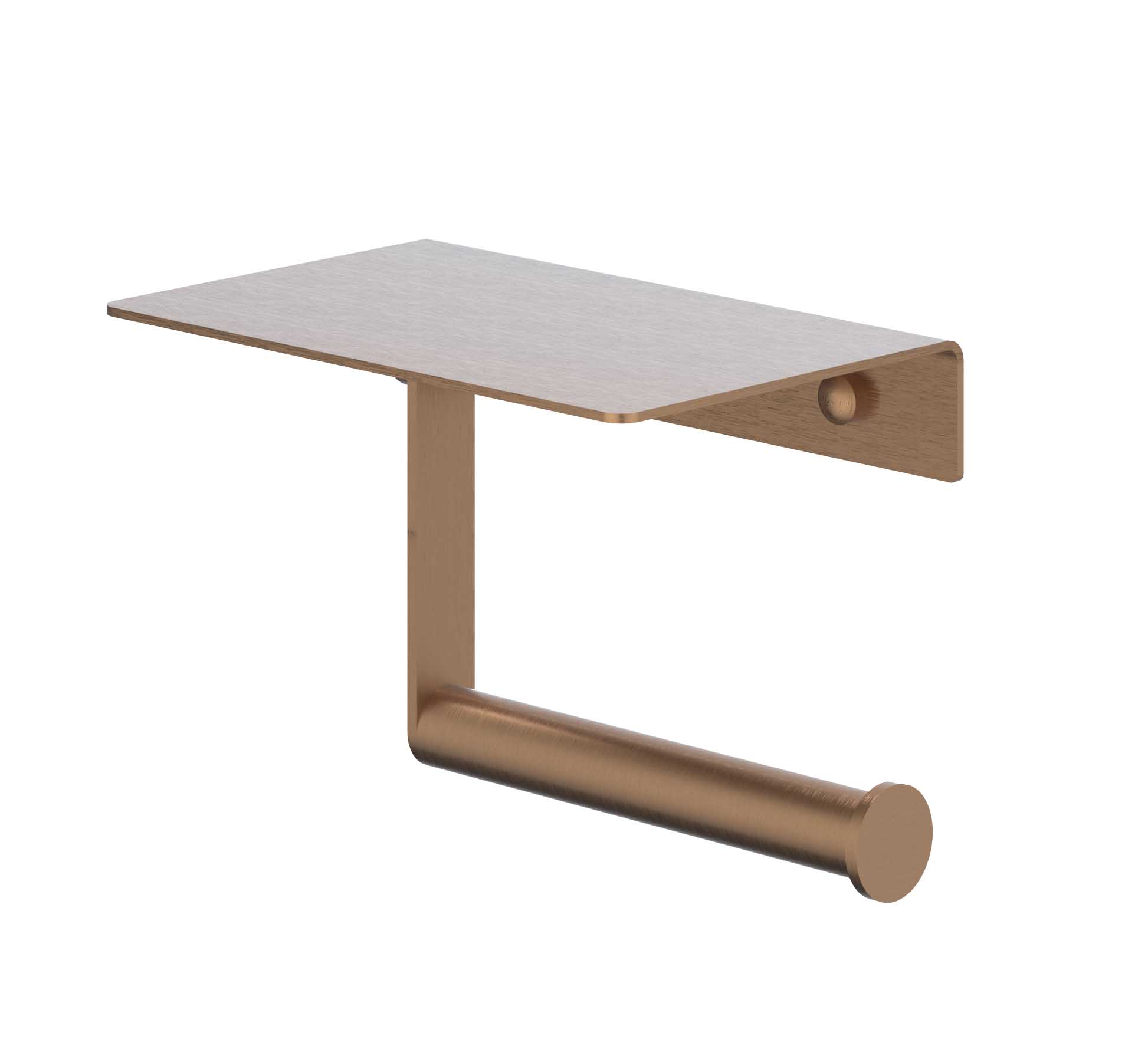 IVY Toiletrolhouder met platteau 6500505 gebr. mat koper PVD