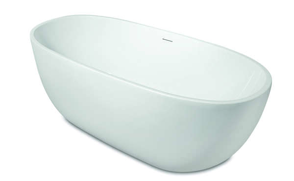 Luca vrijstaand bad van acryl ovaal uit een stuk + overl. 170x78x60h Wit glans