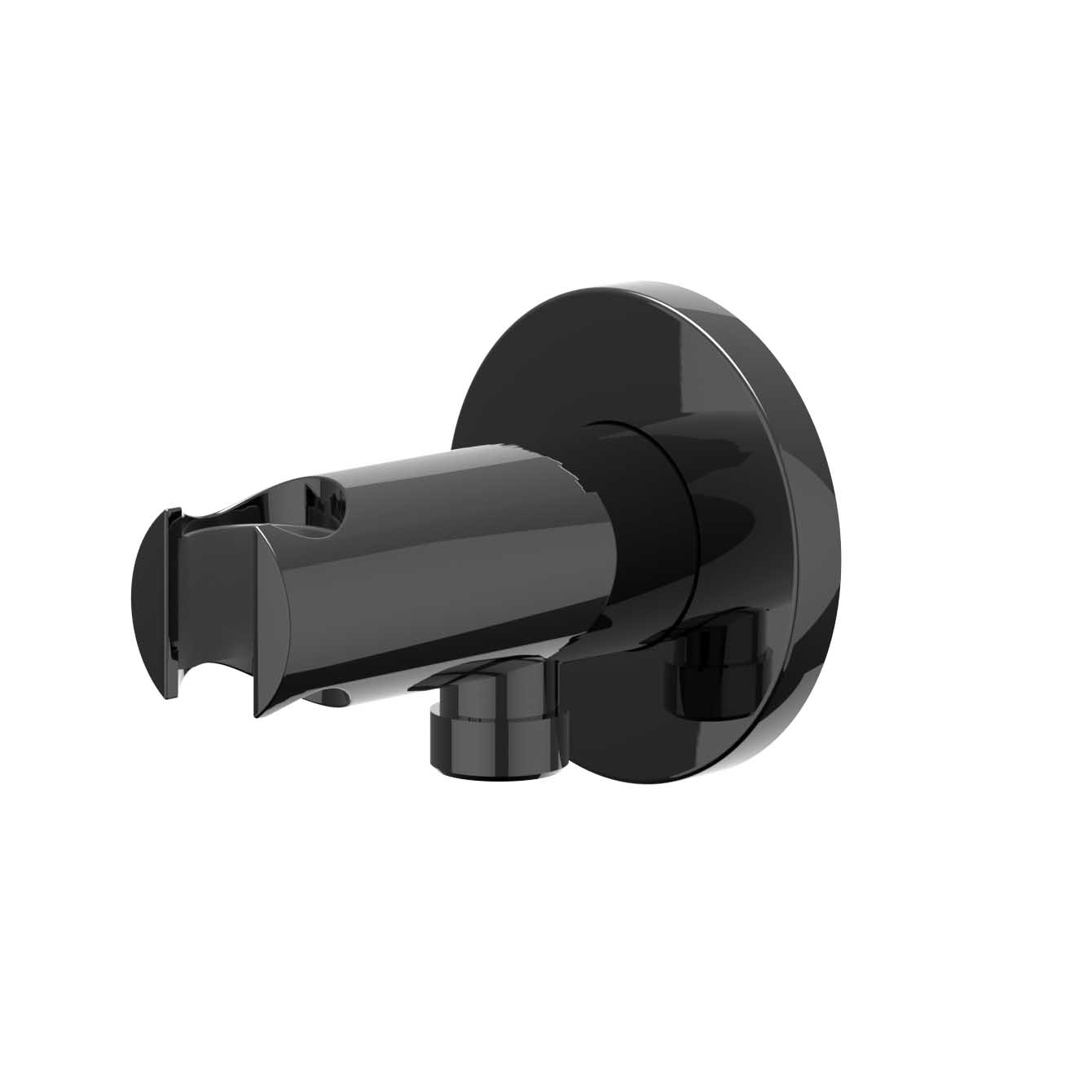 IVY Toebehoren Wandsteun met ge┤ntegreerde wateruitlaat 1/2 6900207 Zwart chroom PVD