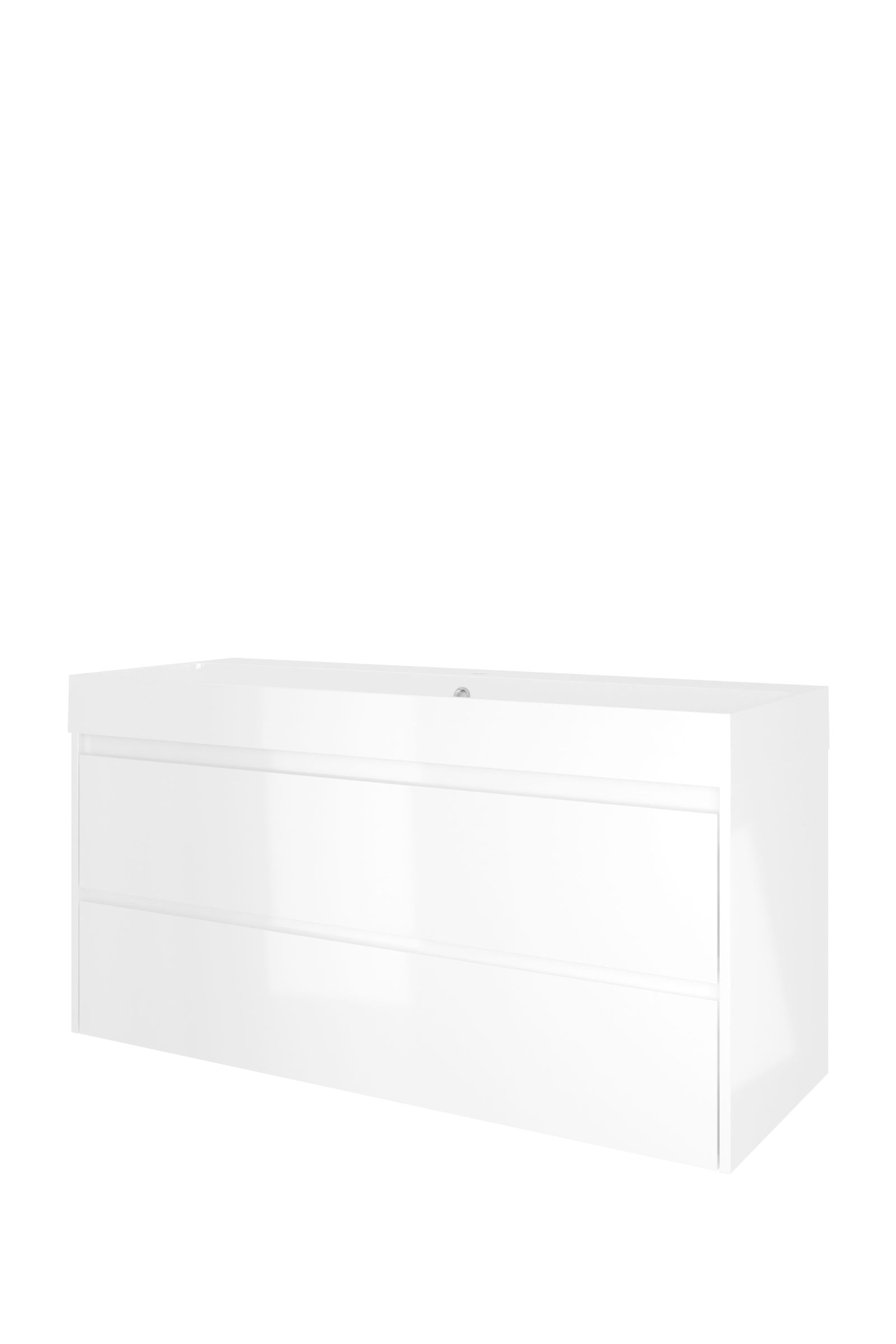 Proline set polystone Loft wast. met 1 krgt. en onderk. sym. 1816954 Glans wit/Glans wit H620xB1200xD460