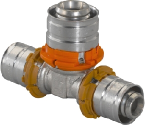 Uponor S-Press pers T-stuk verlopend 16mm x 14mm x 16mm (1014915) (10)