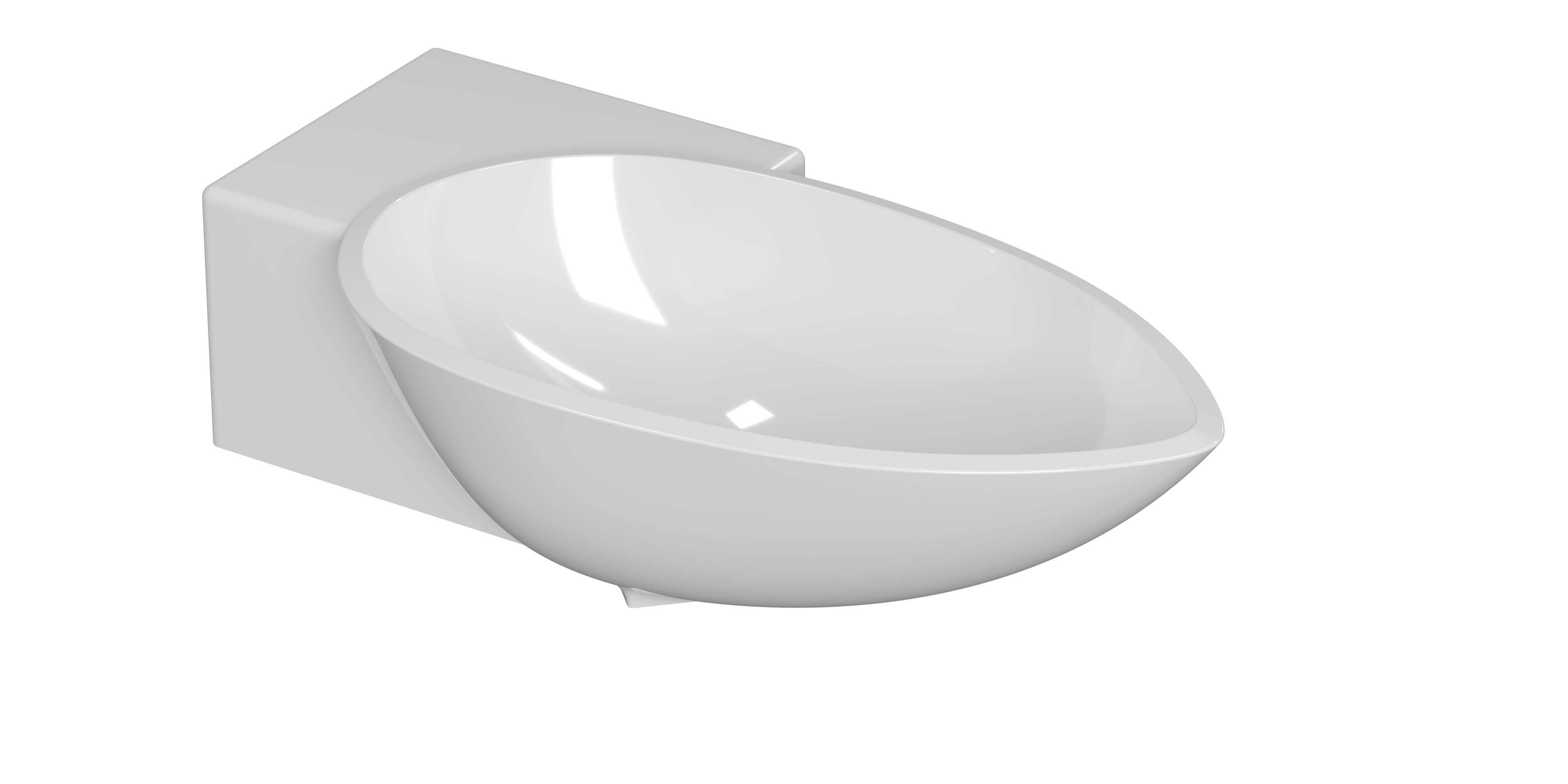 INK Storm Fontein Polystone links z. krgt. 3401000 Glans wit H120xB400xD220