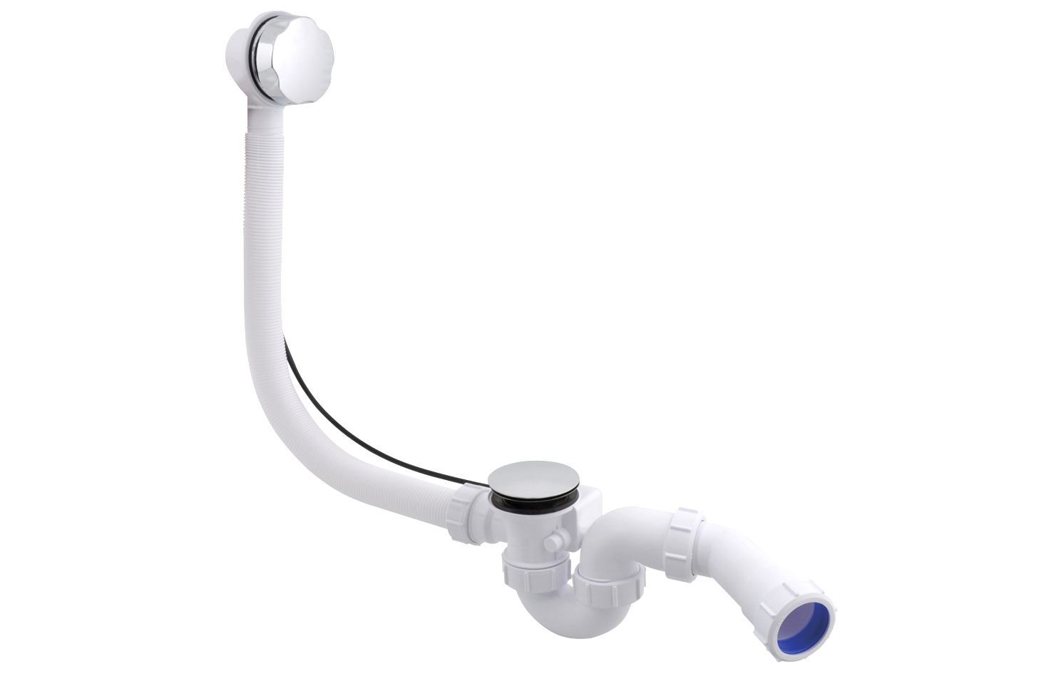 MCA badsifon met plug.flexibele overloop 56605 40mm.popupkabel 76cm